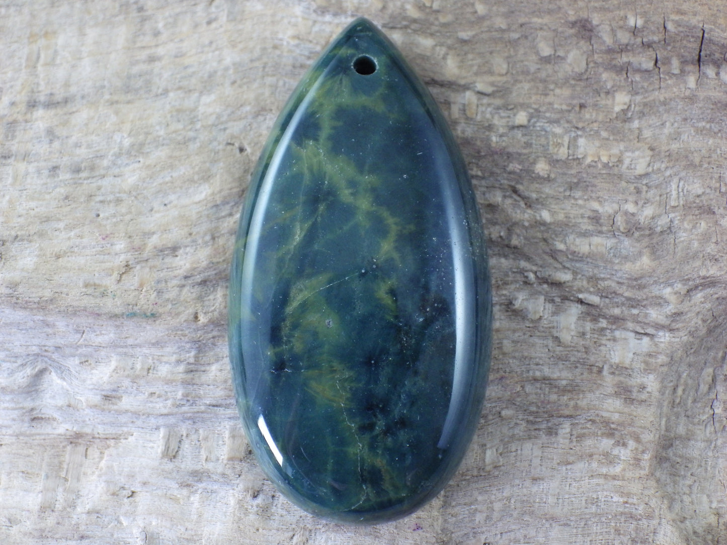 Jasper & Pyrite Teardrop Pendant 48x30mm H3