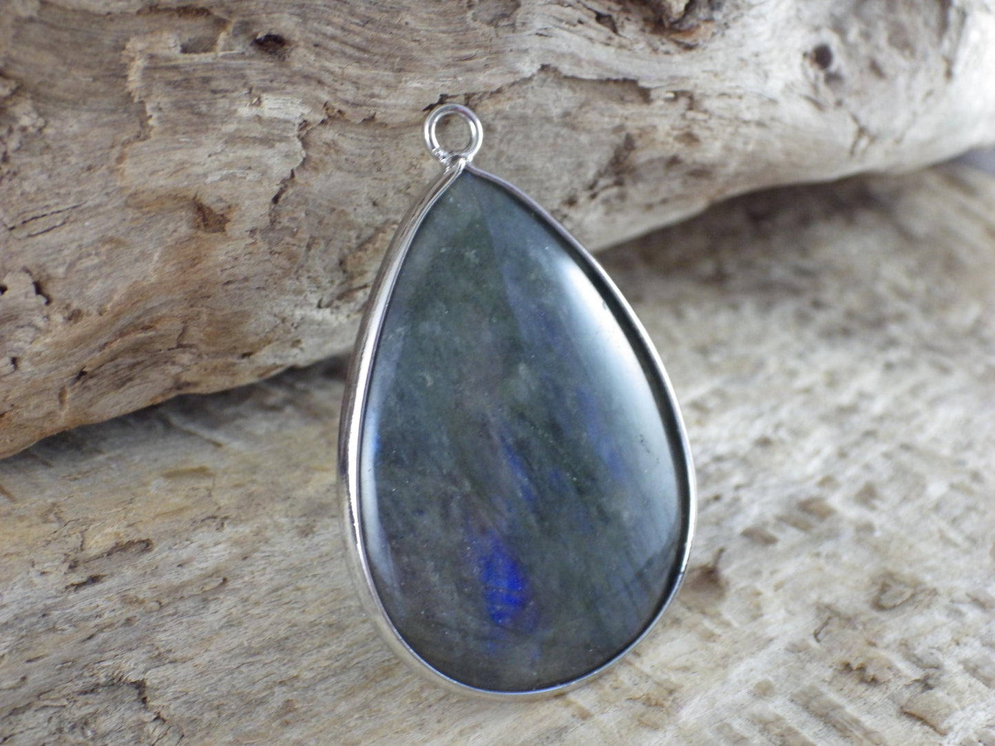 Labradorite Teardrop Pendant 40x26mm, Semi Precious Gemstone, Necklace Pendant, Designer Loose Stone, Jewelry Making Supplies A6