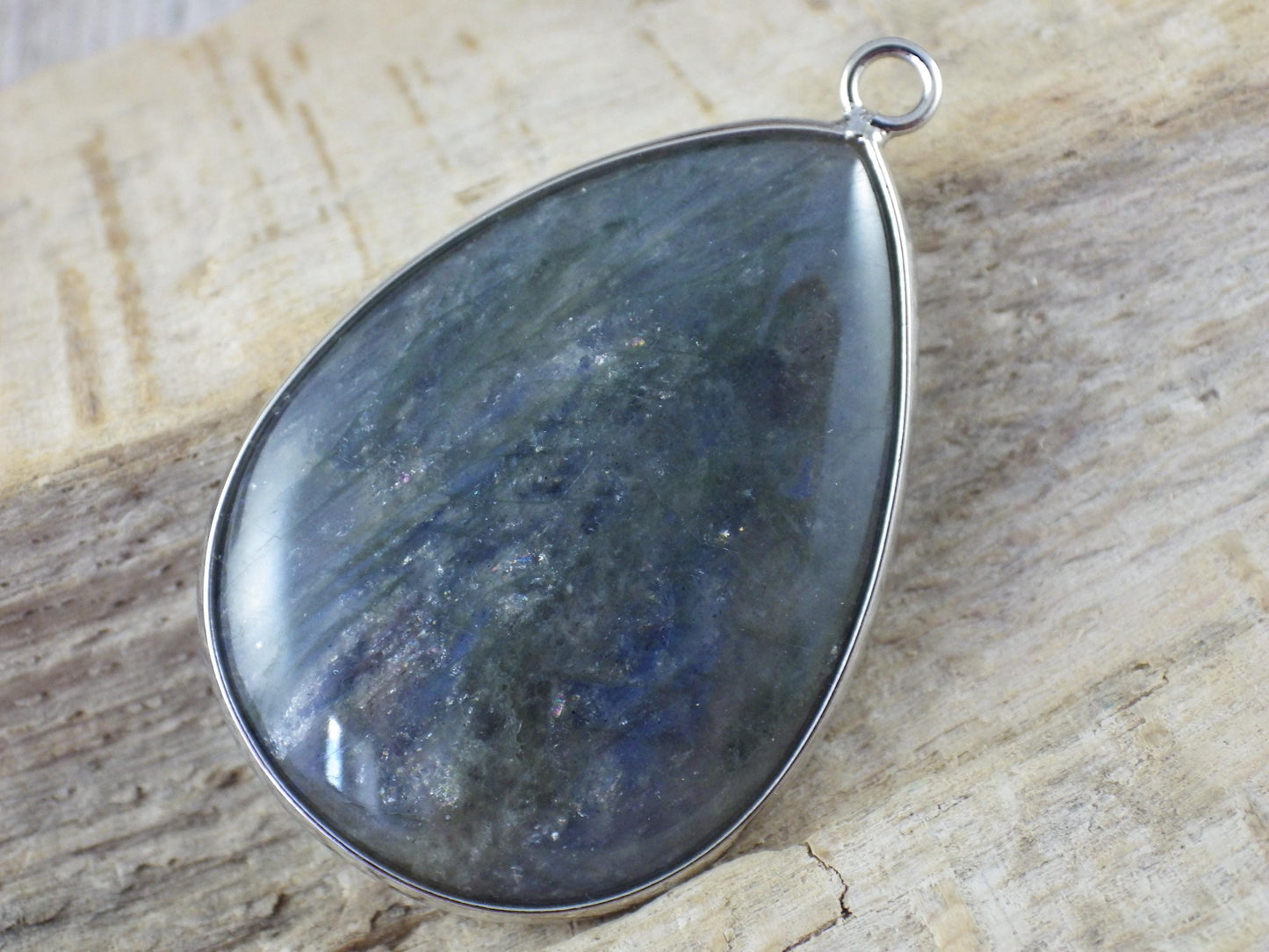 Labradorite Teardrop Pendant 40x26mm, Semi Precious Gemstone, Necklace Pendant, Designer Loose Stone, Jewelry Making Supplies A6