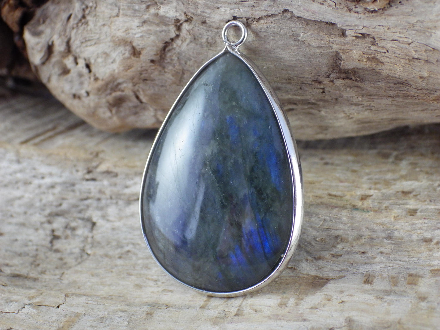 Labradorite Teardrop Pendant 40x26mm, Semi Precious Gemstone, Necklace Pendant, Designer Loose Stone, Jewelry Making Supplies A6