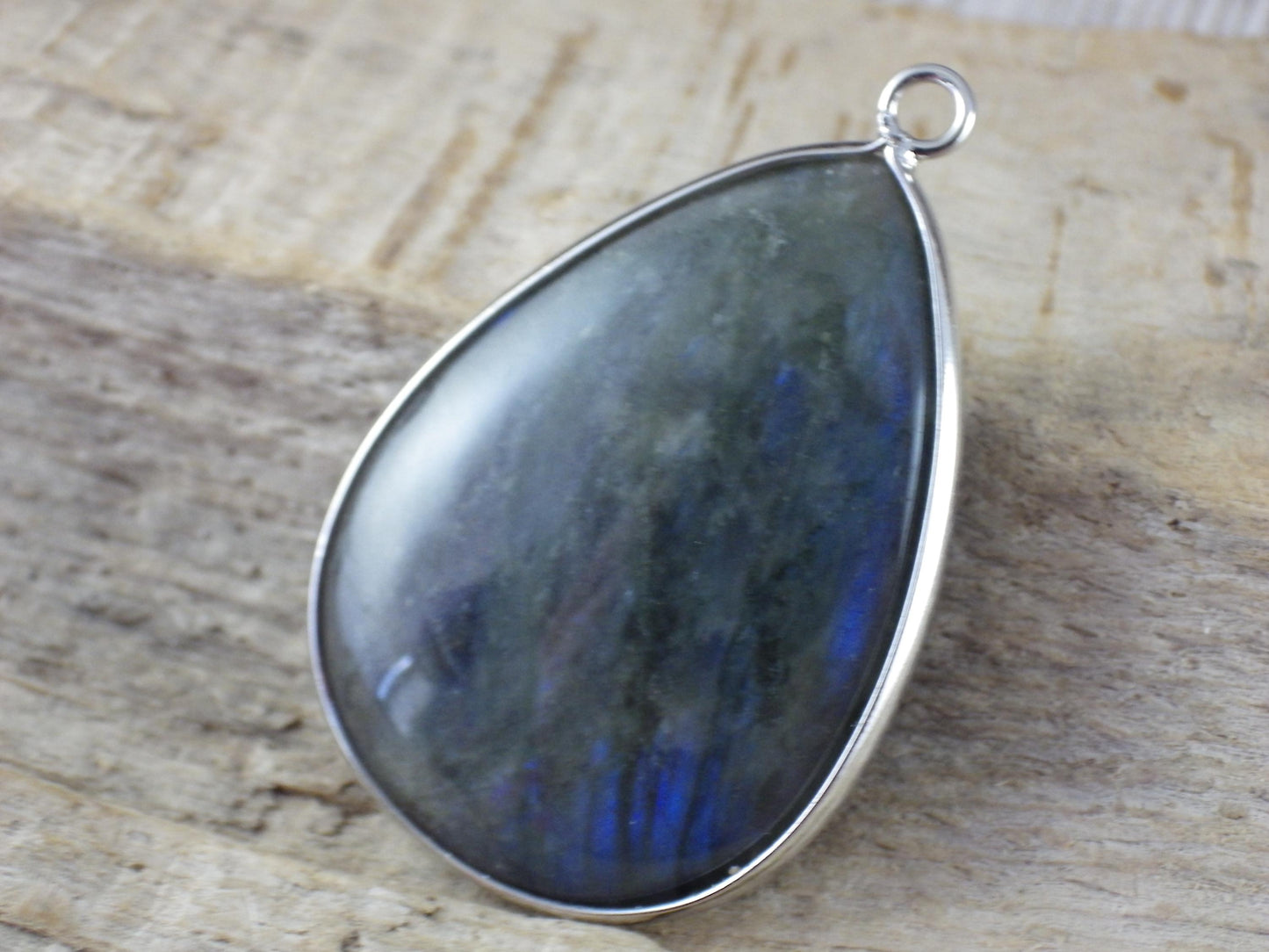 Labradorite Teardrop Pendant 40x26mm, Semi Precious Gemstone, Necklace Pendant, Designer Loose Stone, Jewelry Making Supplies A6