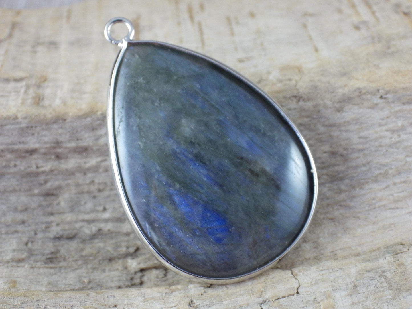 Labradorite Teardrop Pendant 40x26mm, Semi Precious Gemstone, Necklace Pendant, Designer Loose Stone, Jewelry Making Supplies A6