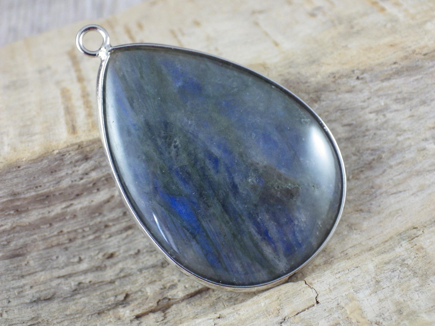 Labradorite Teardrop Pendant 40x26mm, Semi Precious Gemstone, Necklace Pendant, Designer Loose Stone, Jewelry Making Supplies A6