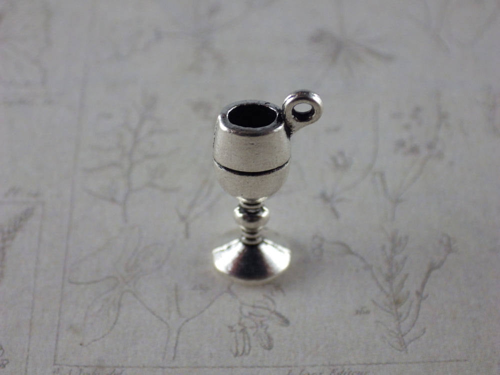 7 x Wiccan Altar Tools Charms Pendants, Mixed Pagan Witch's Charms Set, Cauldron, Crystal Ball, Silver Bracelet Charms, Jewelry Making, UK