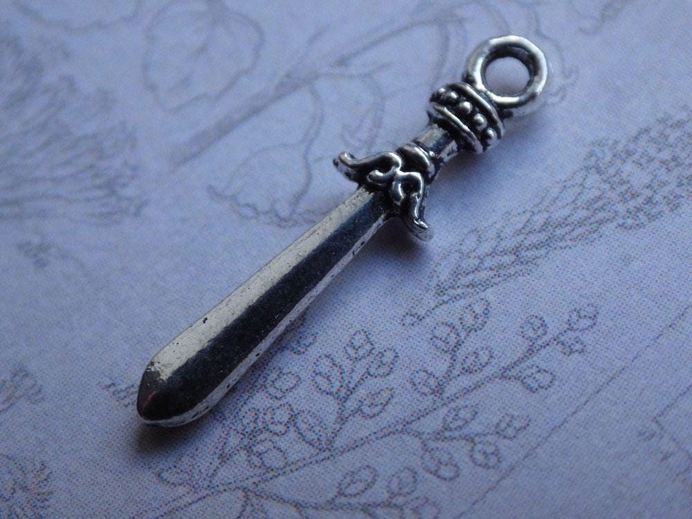 8 x Mixed Pagan Bracelet Charms, Wiccan Silver Pendants, Pentacle Goddess Chalice Athame Tree Book Of Shadows, Jewelry Making Supplies UK