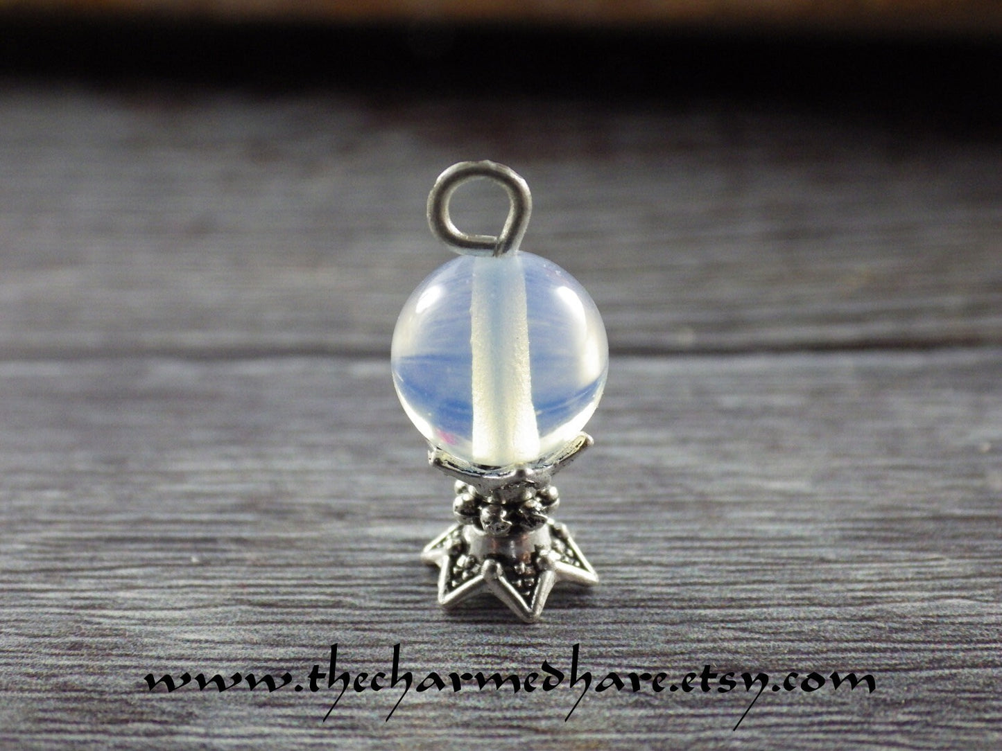 Crystal Ball Charm, 12x8mm 3D Scrying Pendants, Quality Artisan Bracelet Charms, Gypsy Fortune Telling, Wiccan Pagan Jewelry Making Supplies