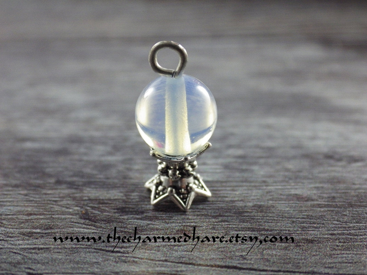 Crystal Ball Charm, 12x8mm 3D Scrying Pendants, Quality Artisan Bracelet Charms, Gypsy Fortune Telling, Wiccan Pagan Jewelry Making Supplies