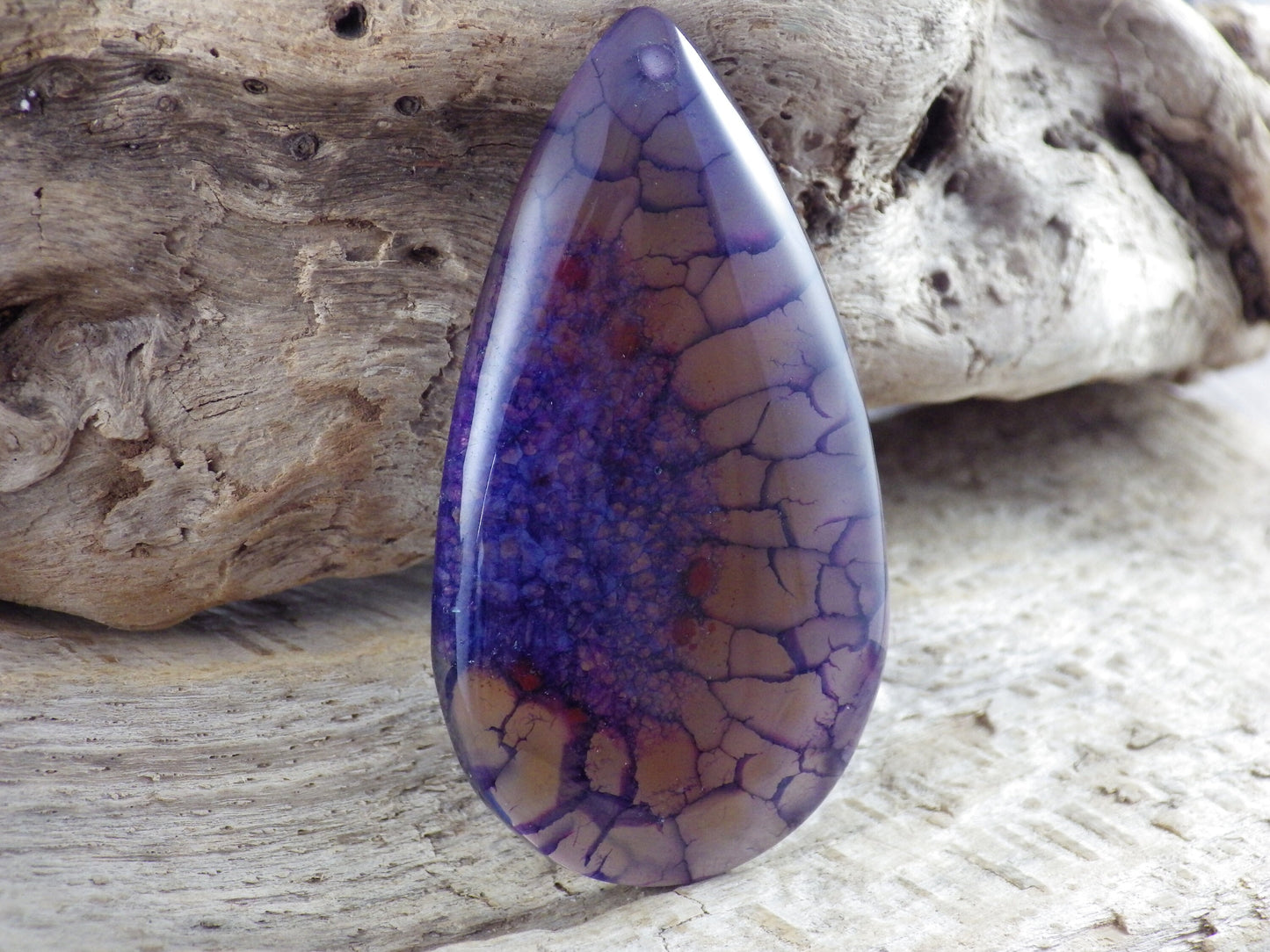 Purple Dragon's Vein Agate Druzy Geode Pendant, 62x35mm, Top Drilled Teardrop, Semi Precious Gemstone, Jewellery Making Supplies L5