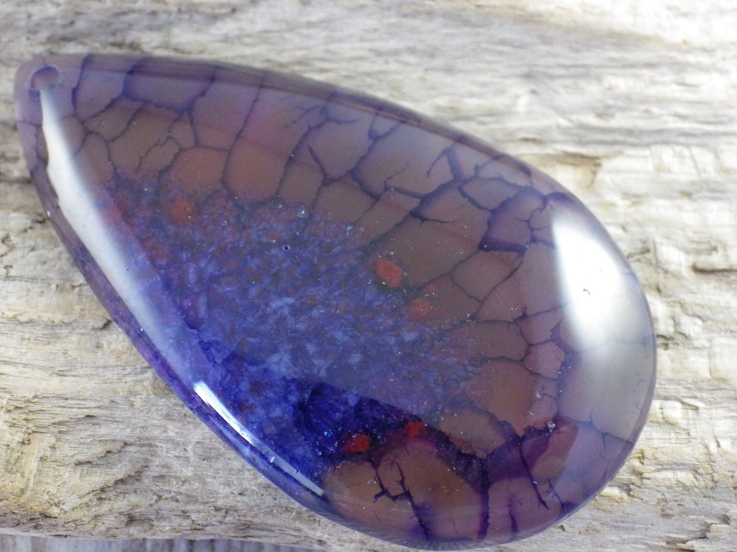 Purple Dragon's Vein Agate Druzy Geode Pendant, 62x35mm, Top Drilled Teardrop, Semi Precious Gemstone, Jewellery Making Supplies L5