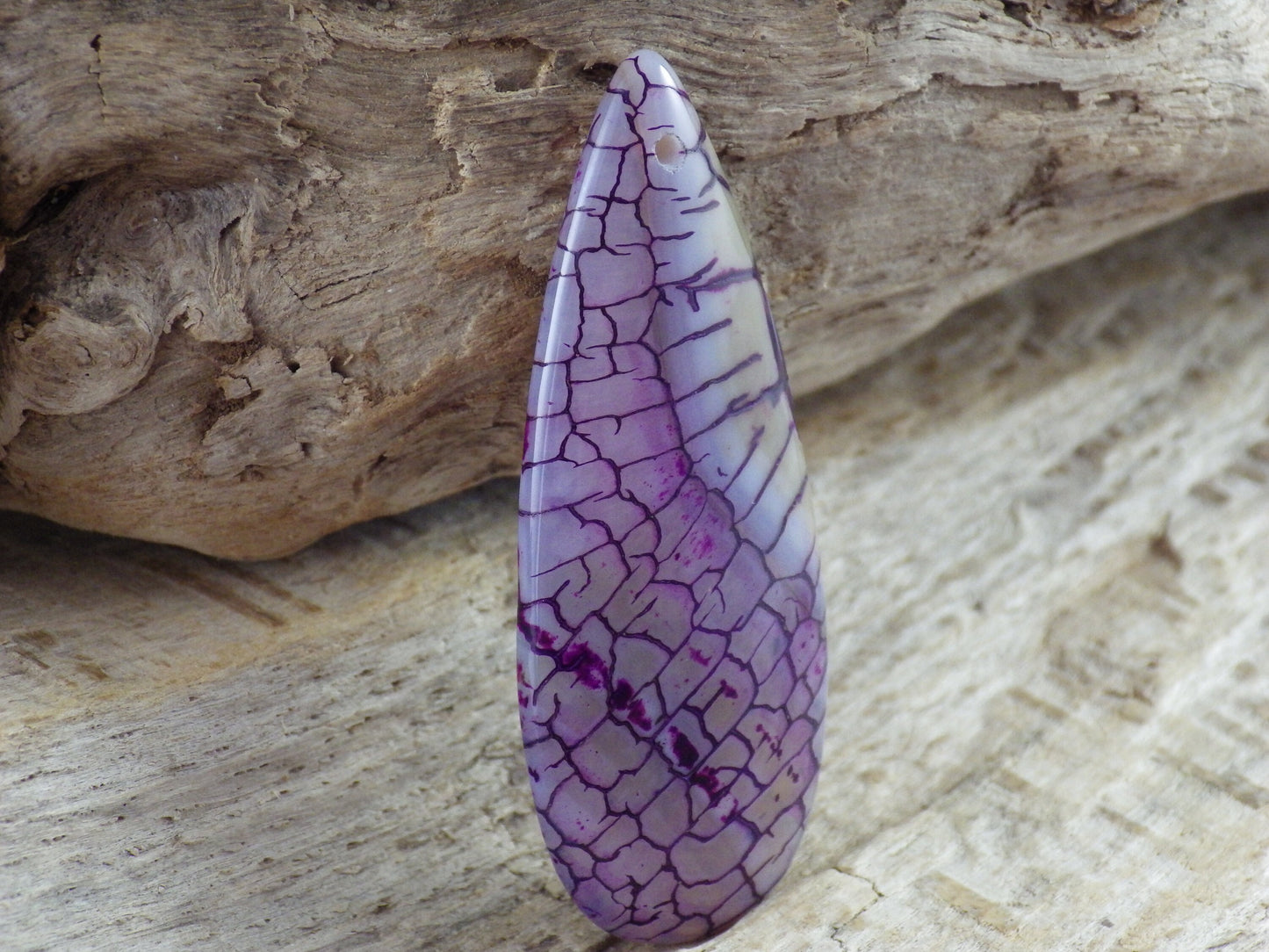 49x20mm Purple Dragons Vein Agate Pendant, Semi Precious Gemstone, Designer's Loose Stone, Teardrop Pendant, Jewelry Making Supplies, UK H7
