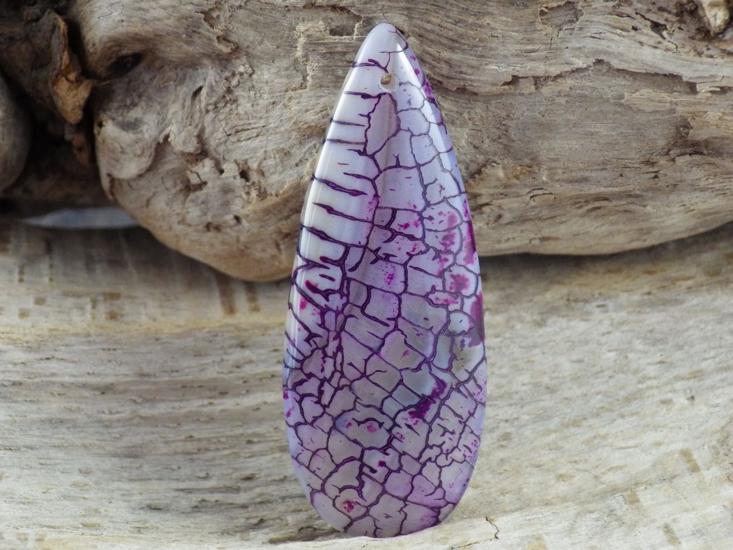 49x20mm Purple Dragons Vein Agate Pendant, Semi Precious Gemstone, Designer's Loose Stone, Teardrop Pendant, Jewelry Making Supplies, UK H7