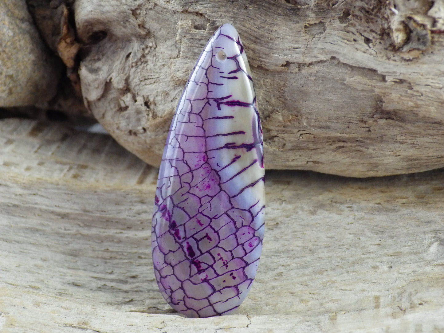 49x20mm Purple Dragons Vein Agate Pendant, Semi Precious Gemstone, Designer's Loose Stone, Teardrop Pendant, Jewelry Making Supplies, UK H7