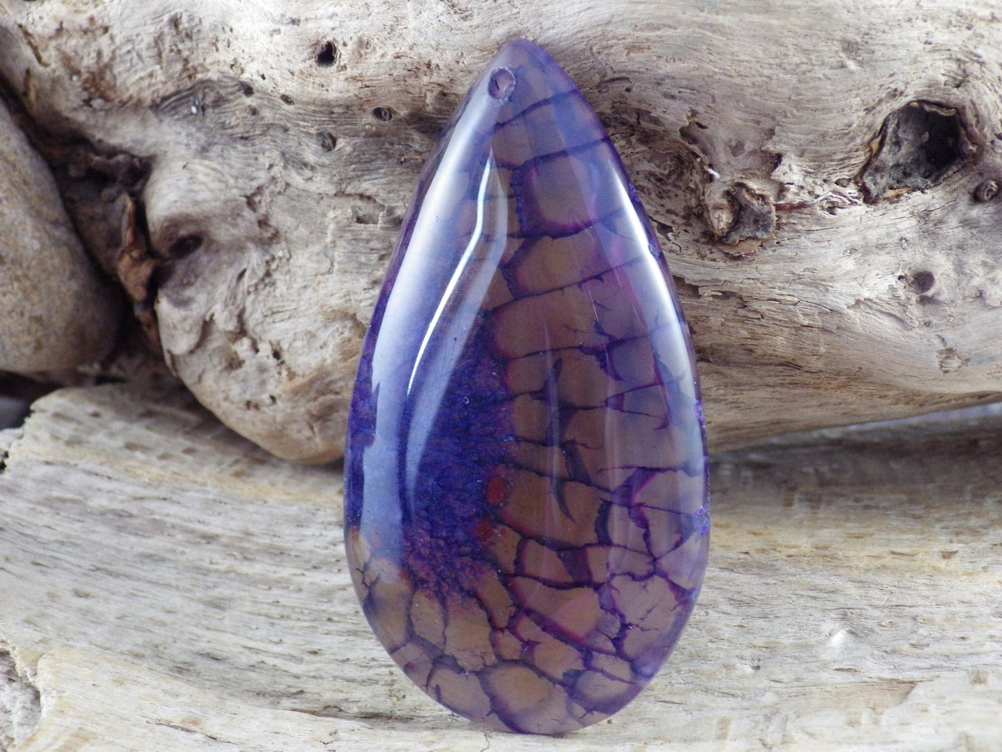 Purple Dragon's Vein Agate Druzy Geode Pendant, 62x35mm, Top Drilled Teardrop, Semi Precious Gemstone, Jewellery Making Supplies L5