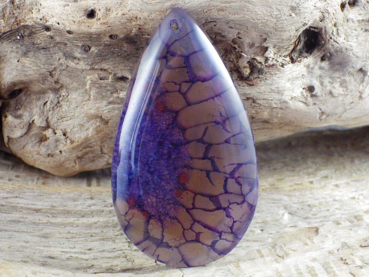 Purple Dragon's Vein Agate Druzy Geode Pendant, 62x35mm, Top Drilled Teardrop, Semi Precious Gemstone, Jewellery Making Supplies L5