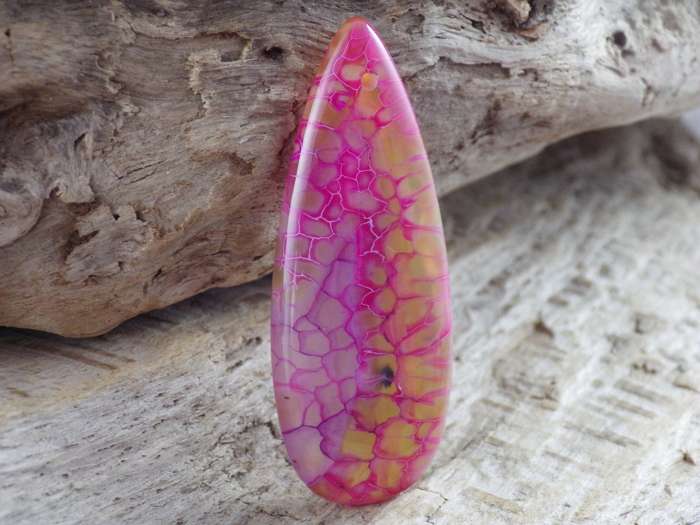 Pink Dragons Vein Agate Teardrop Pendant, 50x20mm, Semi Precious Gemstone, Loose Designers Stone, Jewellery Making Supplies L4