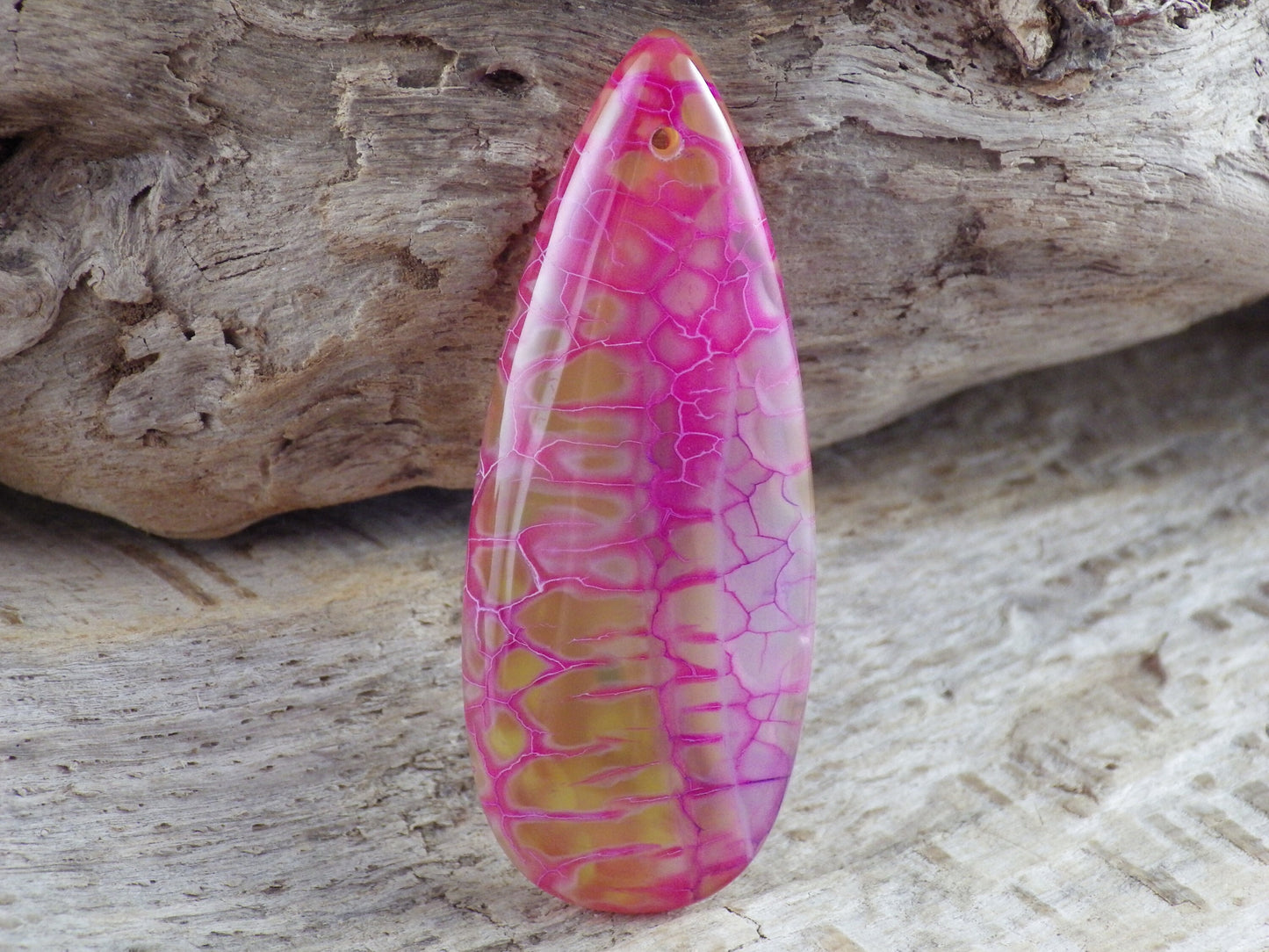 Pink Dragons Vein Agate Teardrop Pendant, 50x20mm, Semi Precious Gemstone, Loose Designers Stone, Jewellery Making Supplies L4