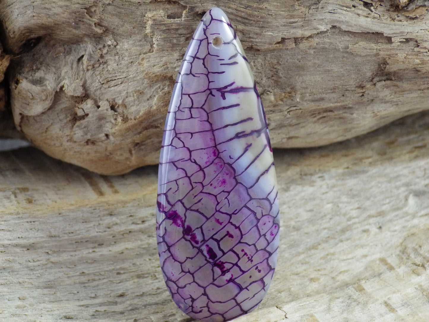 49x20mm Purple Dragons Vein Agate Pendant, Semi Precious Gemstone, Designer's Loose Stone, Teardrop Pendant, Jewelry Making Supplies, UK H7
