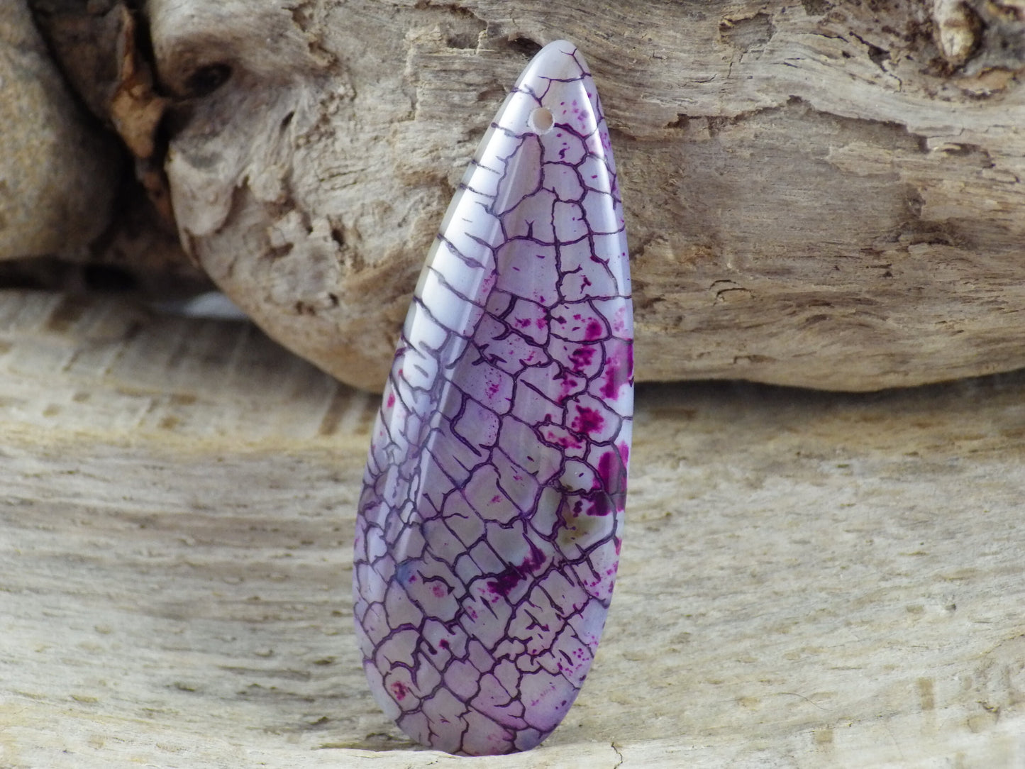 49x20mm Purple Dragons Vein Agate Pendant, Semi Precious Gemstone, Designer's Loose Stone, Teardrop Pendant, Jewelry Making Supplies, UK H7