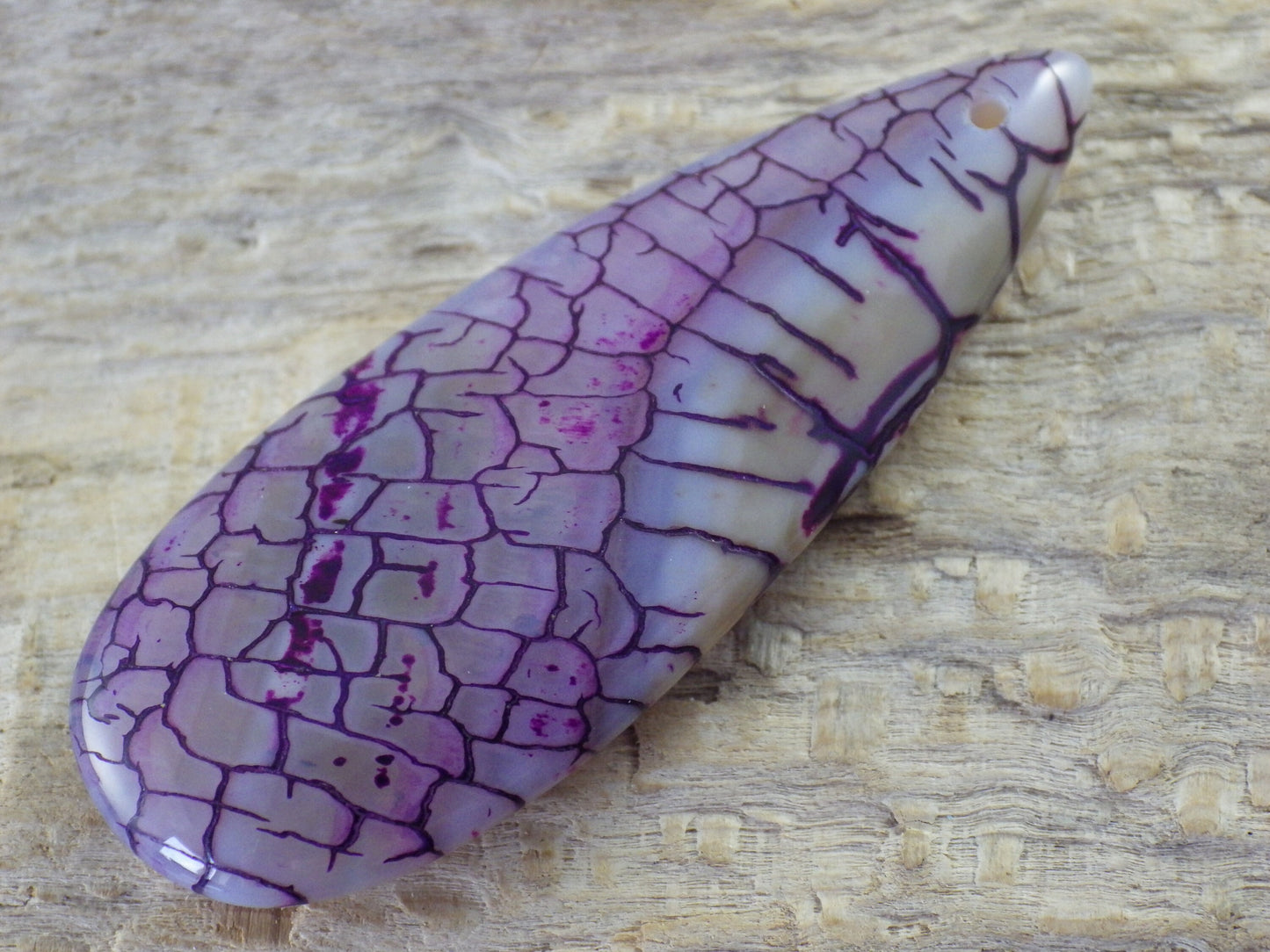 49x20mm Purple Dragons Vein Agate Pendant, Semi Precious Gemstone, Designer's Loose Stone, Teardrop Pendant, Jewelry Making Supplies, UK H7