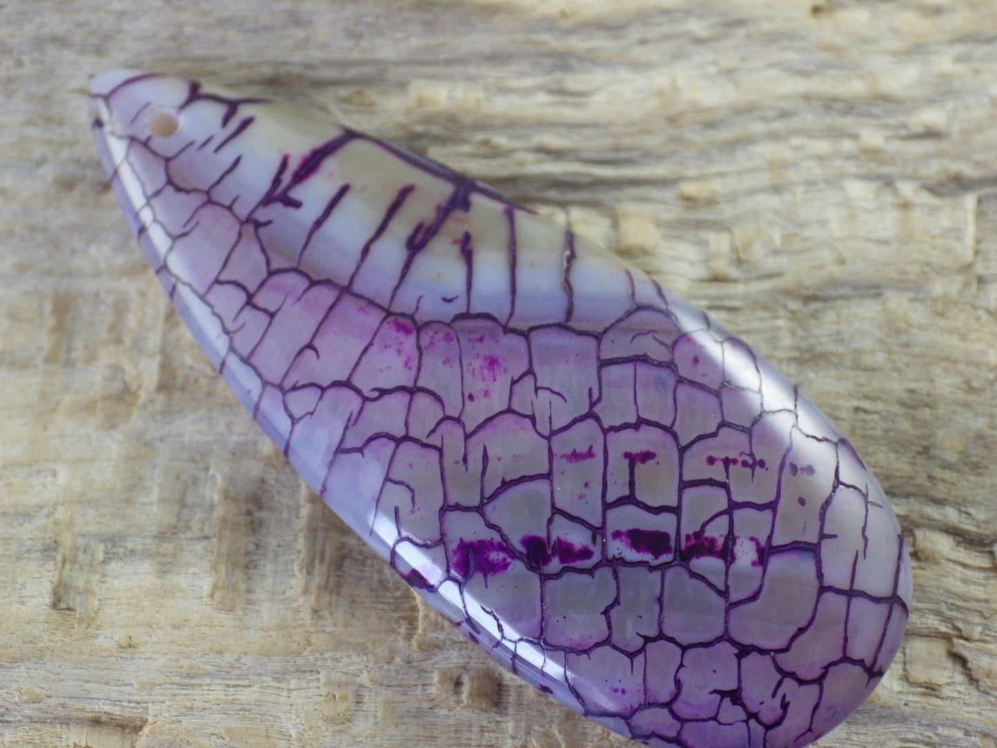 49x20mm Purple Dragons Vein Agate Pendant, Semi Precious Gemstone, Designer's Loose Stone, Teardrop Pendant, Jewelry Making Supplies, UK H7