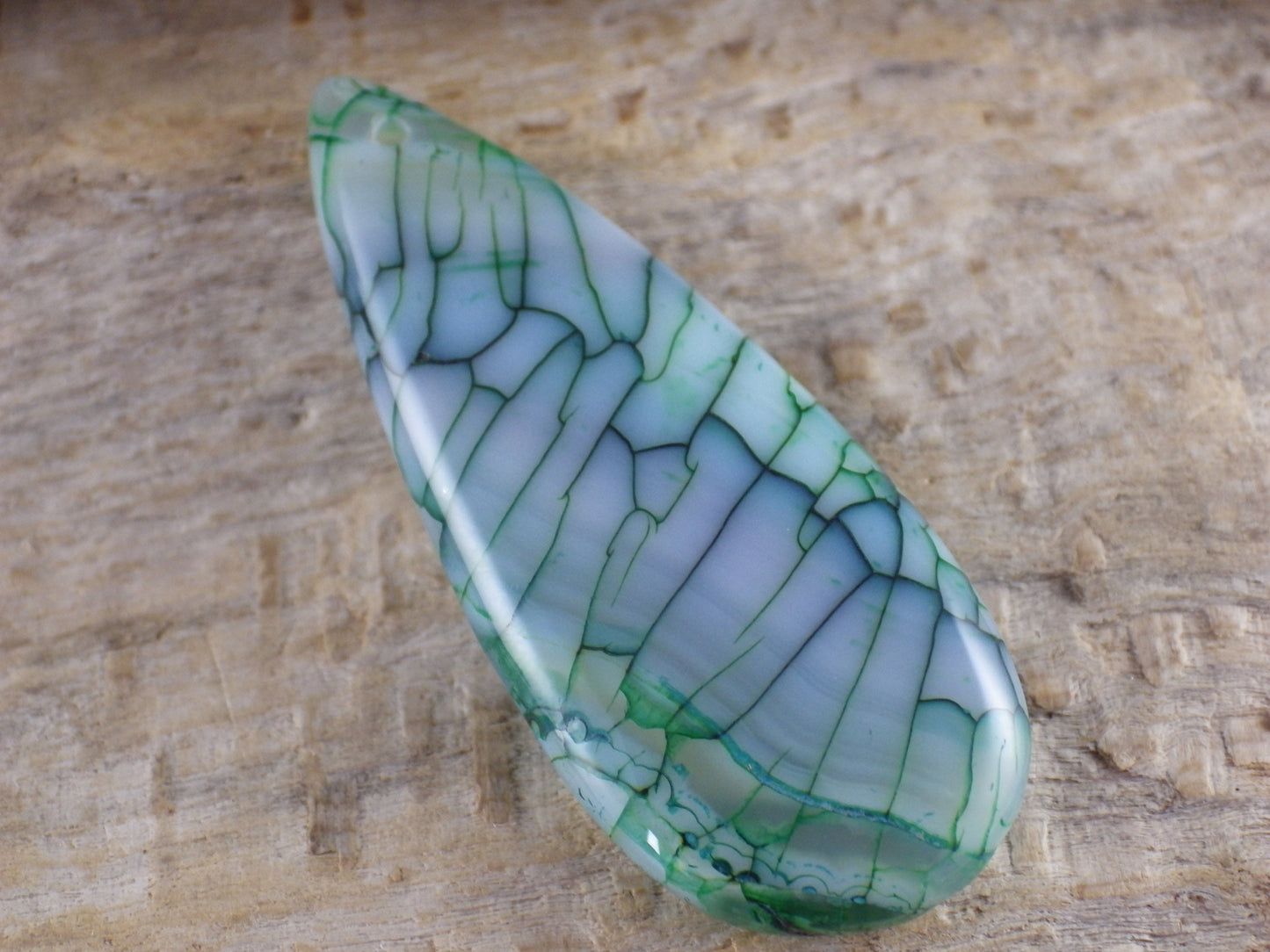 Dragons Vein Agate Pendant 49x20mm, Semi Precious Gemstone, Flat Backed Teardrop, Designer's Loose Stone #04