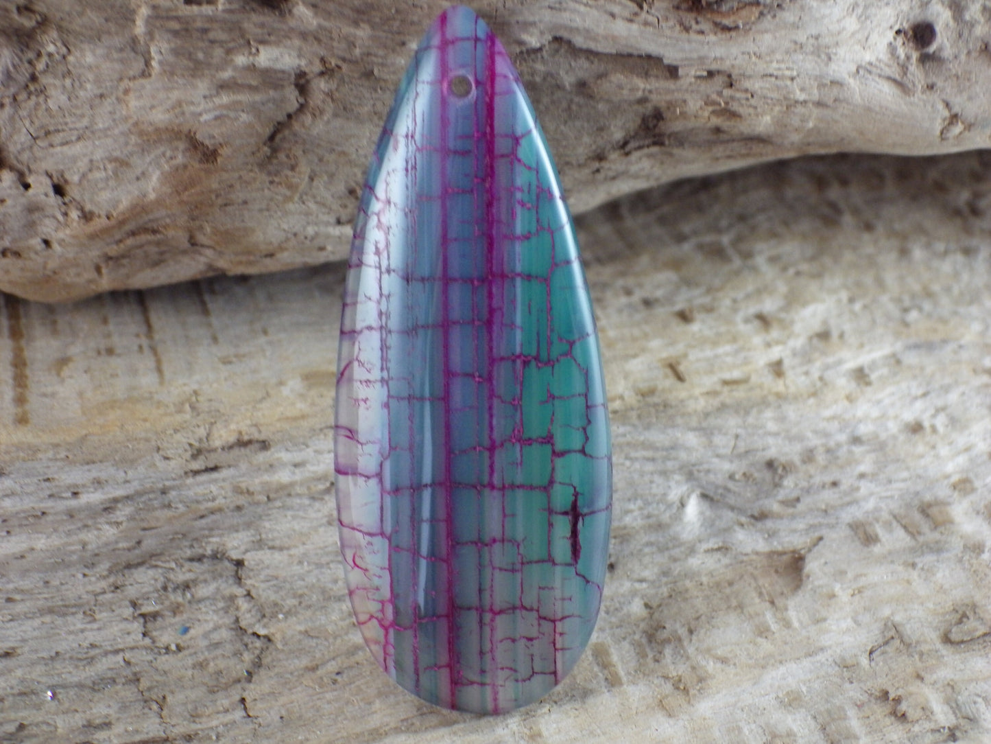Green Dragons Vein Fire Agate Pendant, 50x20mm Semi Precious Gemstone, Top Drilled Teardrop, Designer's Stone, Jewelry Making Supplies P7