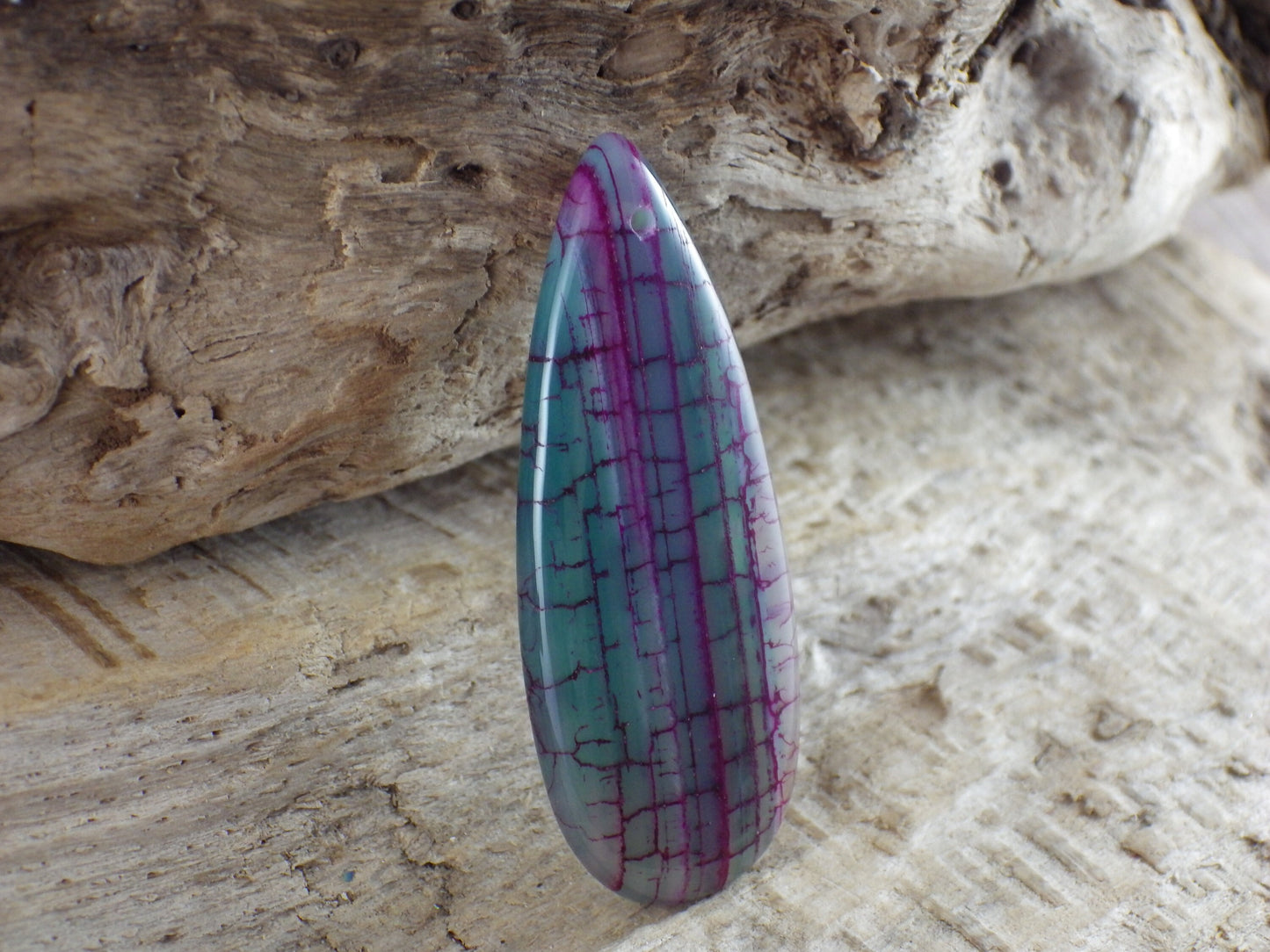 Green Dragons Vein Fire Agate Pendant, 50x20mm Semi Precious Gemstone, Top Drilled Teardrop, Designer's Stone, Jewelry Making Supplies P7