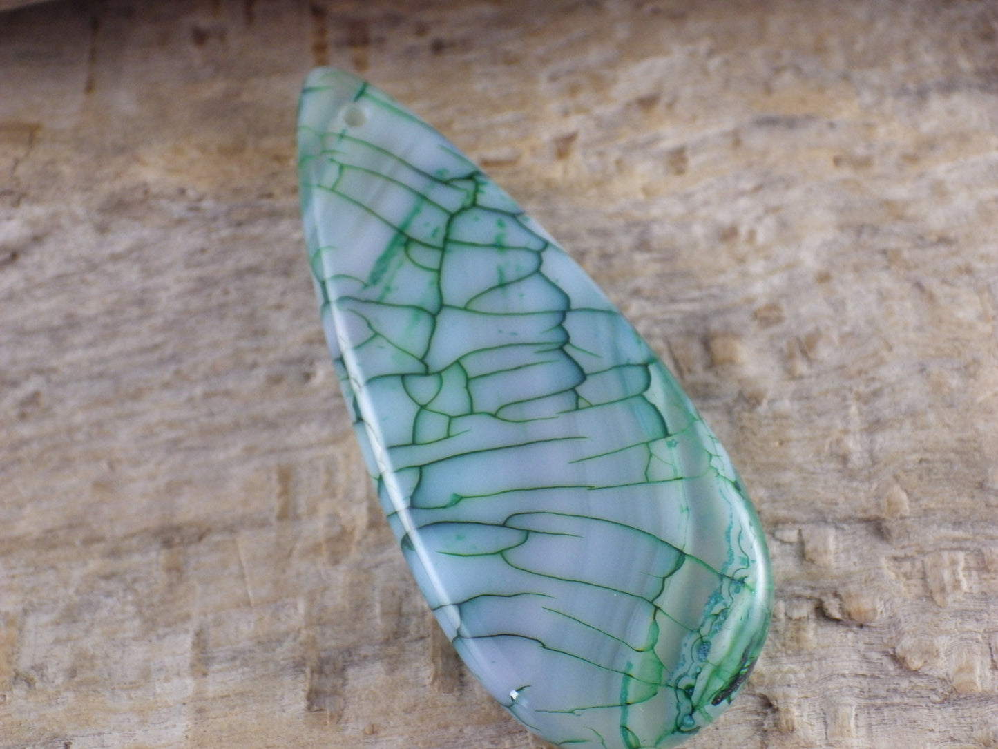 Dragons Vein Agate Pendant 49x20mm, Semi Precious Gemstone, Flat Backed Teardrop, Designer's Loose Stone #04