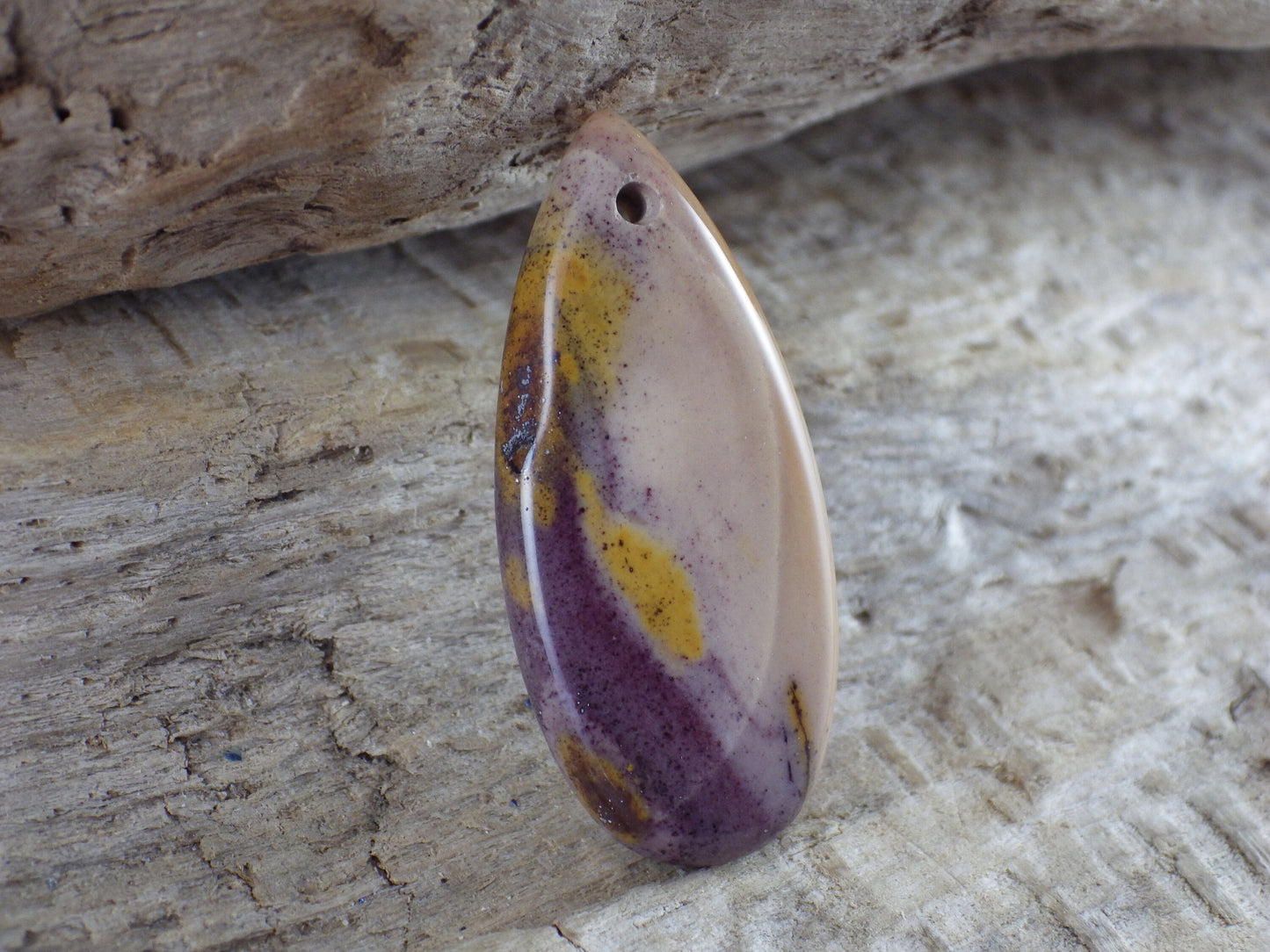 Mookaite Jasper Semi Precious Gemstone Pendant 35x15mm, Designer's Loose Stone, Top Drilled Teardrop, Jewelry Making Supplies K7