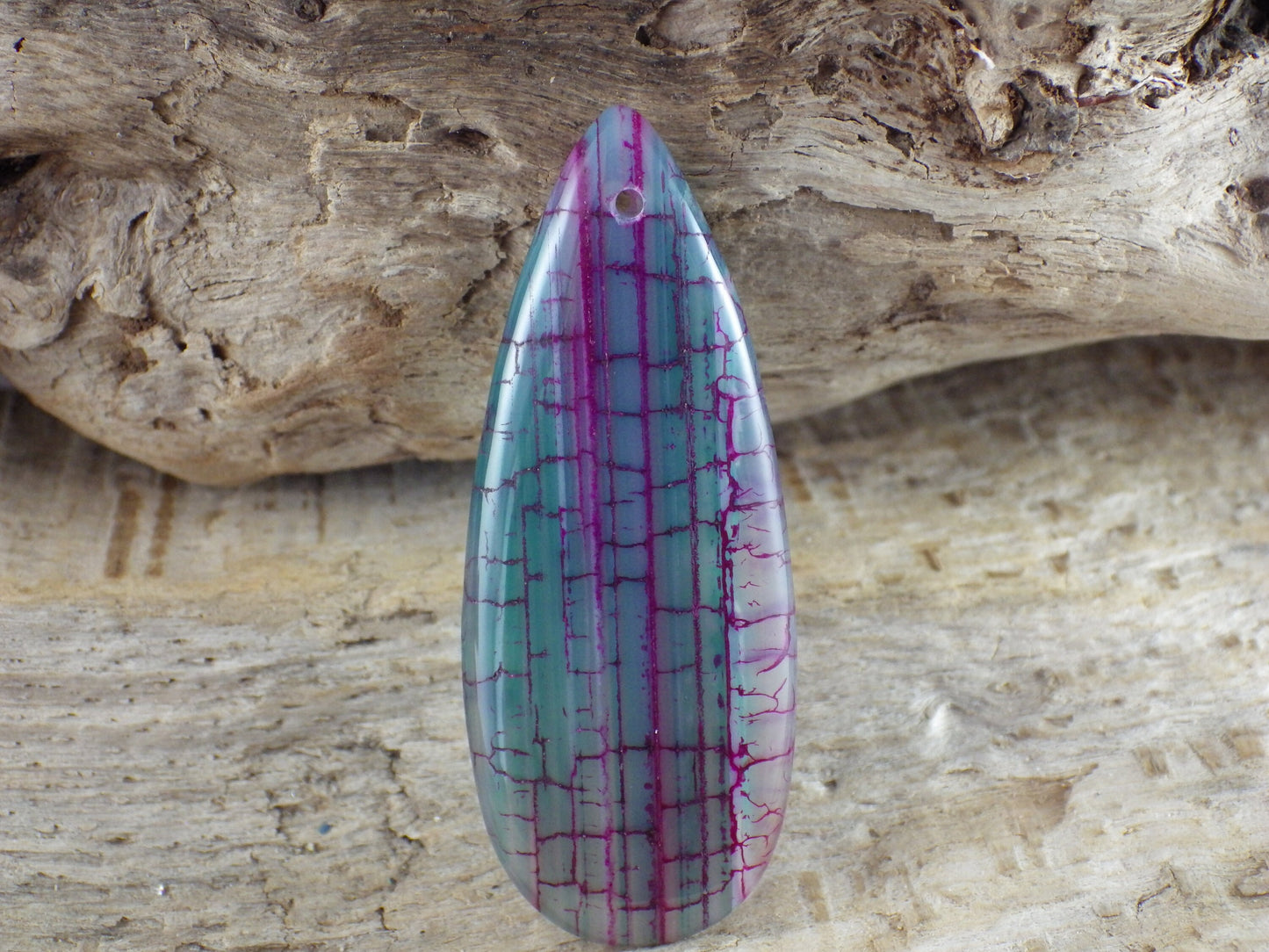 Green Dragons Vein Fire Agate Pendant, 50x20mm Semi Precious Gemstone, Top Drilled Teardrop, Designer's Stone, Jewelry Making Supplies P7