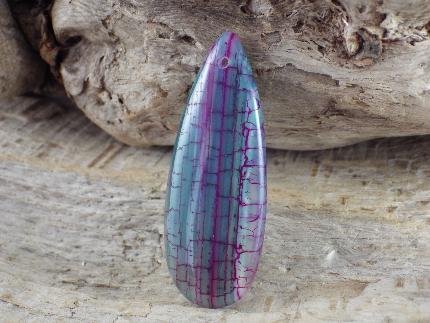 Green Dragons Vein Fire Agate Pendant, 50x20mm Semi Precious Gemstone, Top Drilled Teardrop, Designer's Stone, Jewelry Making Supplies P7