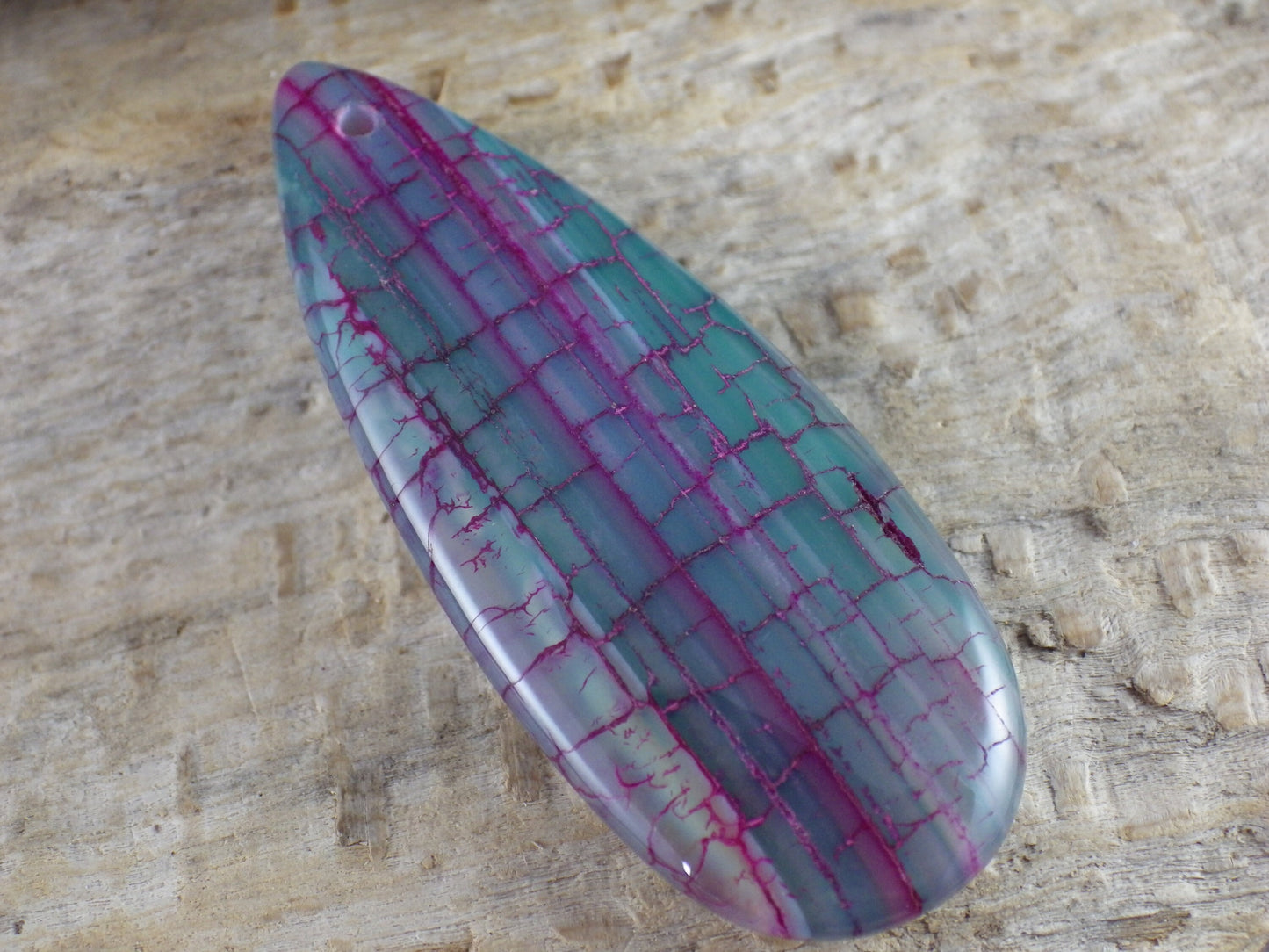 Green Dragons Vein Fire Agate Pendant, 50x20mm Semi Precious Gemstone, Top Drilled Teardrop, Designer's Stone, Jewelry Making Supplies P7