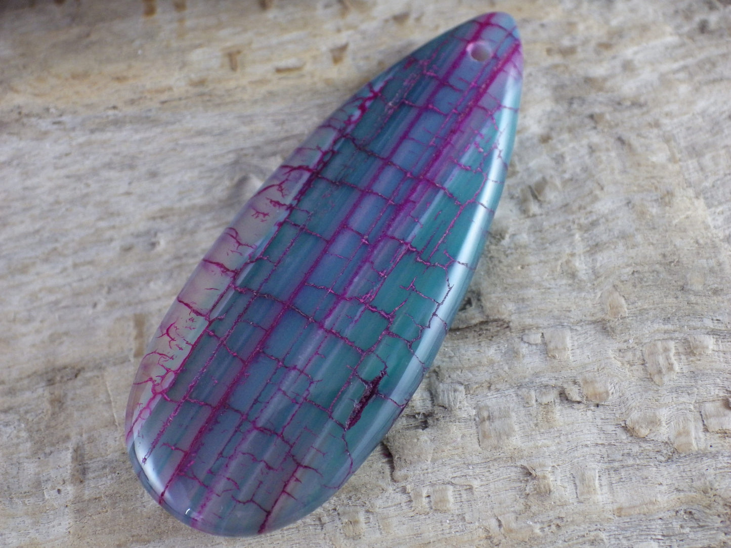 Green Dragons Vein Fire Agate Pendant, 50x20mm Semi Precious Gemstone, Top Drilled Teardrop, Designer's Stone, Jewelry Making Supplies P7
