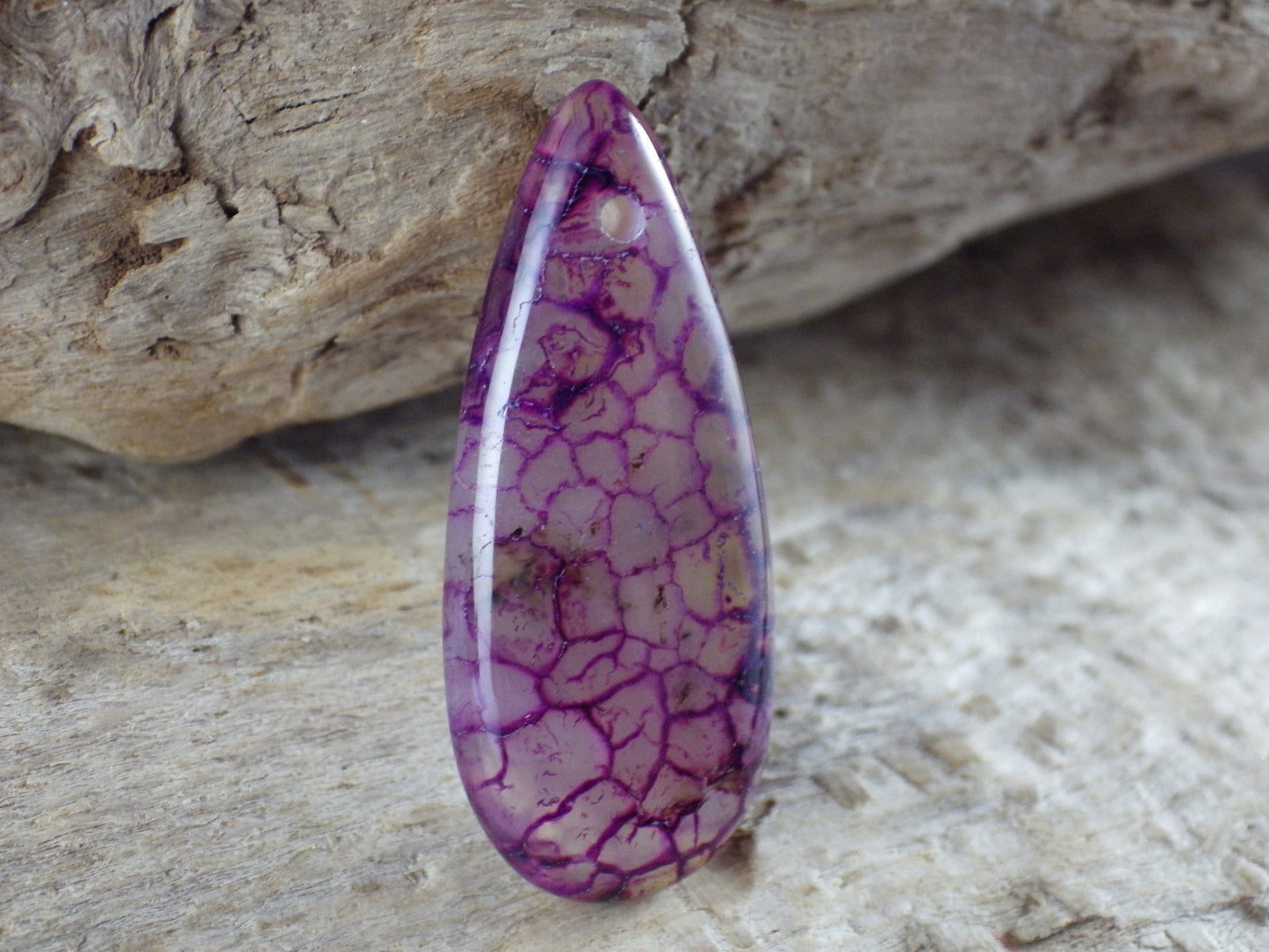 Purple Dragons Vein Agate Pendant 35x15mm, Semi Precious Gemstone, Flat Backed Teardrop Pendant, Jewelry Making Supplies, A7