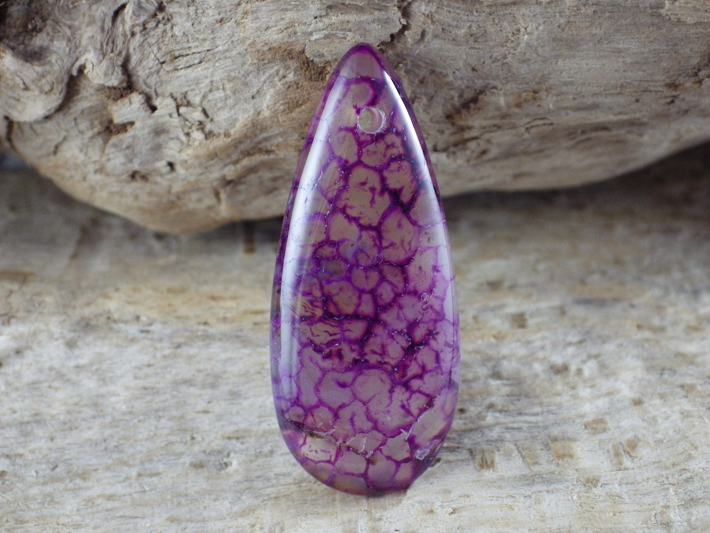 Purple Dragons Vein Agate Pendant 35x15mm, Semi Precious Gemstone, Flat Backed Teardrop Pendant, Jewelry Making Supplies, A7