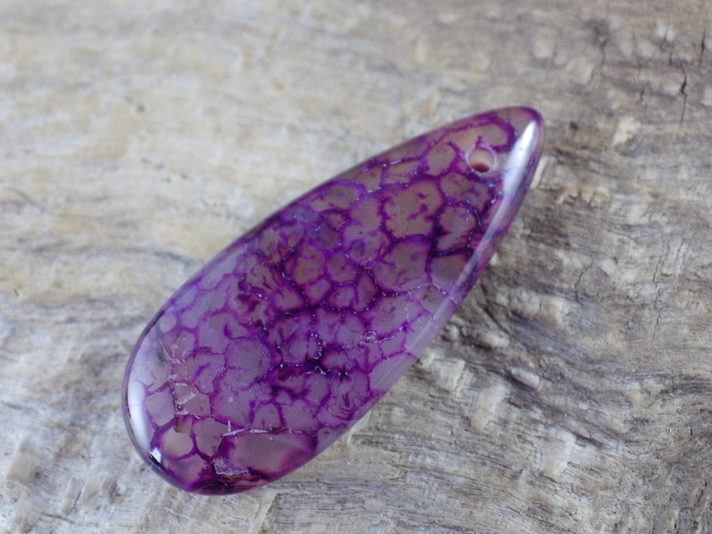 Purple Dragons Vein Agate Pendant 35x15mm, Semi Precious Gemstone, Flat Backed Teardrop Pendant, Jewelry Making Supplies, A7