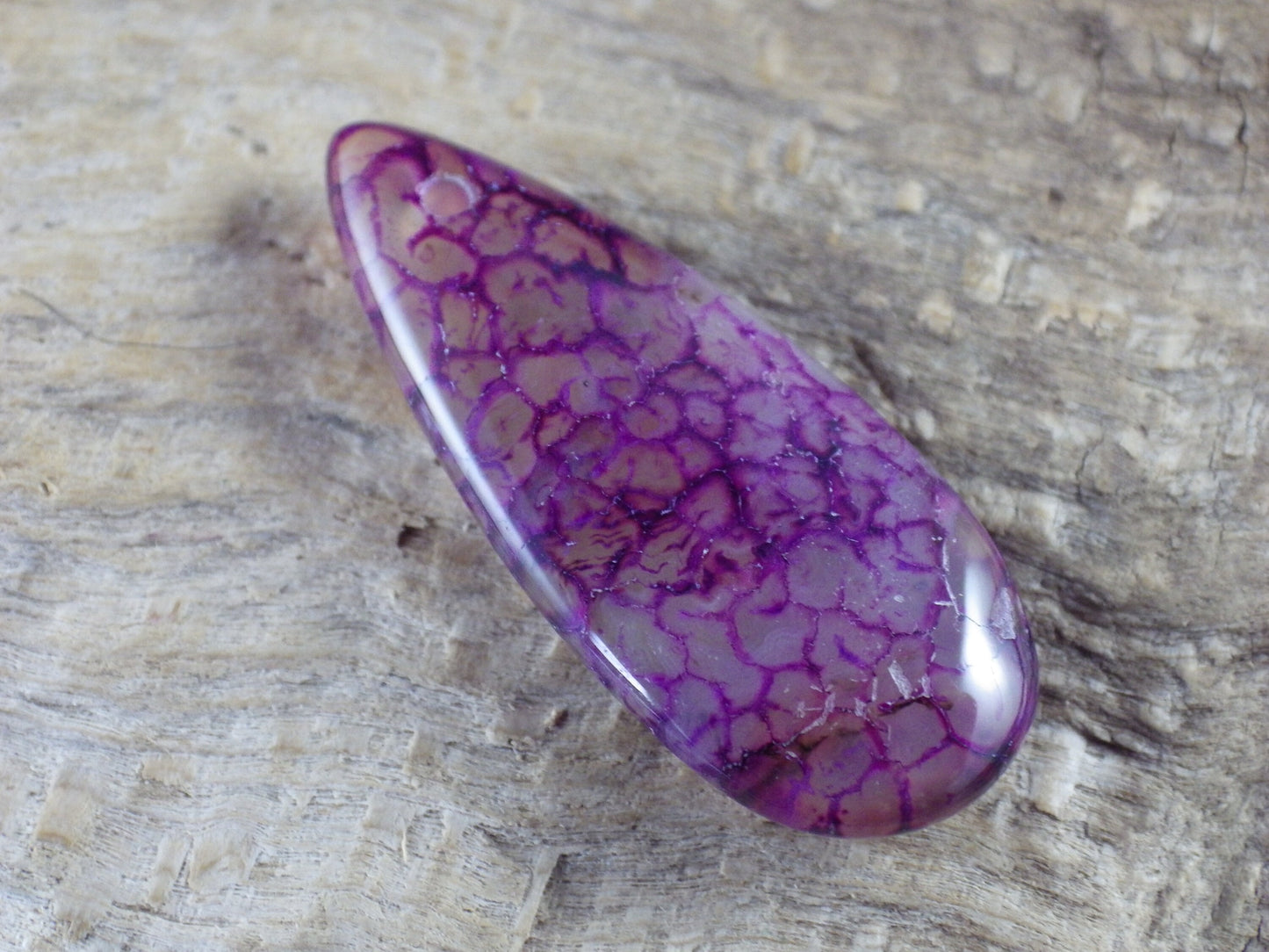 Purple Dragons Vein Agate Pendant 35x15mm, Semi Precious Gemstone, Flat Backed Teardrop Pendant, Jewelry Making Supplies, A7