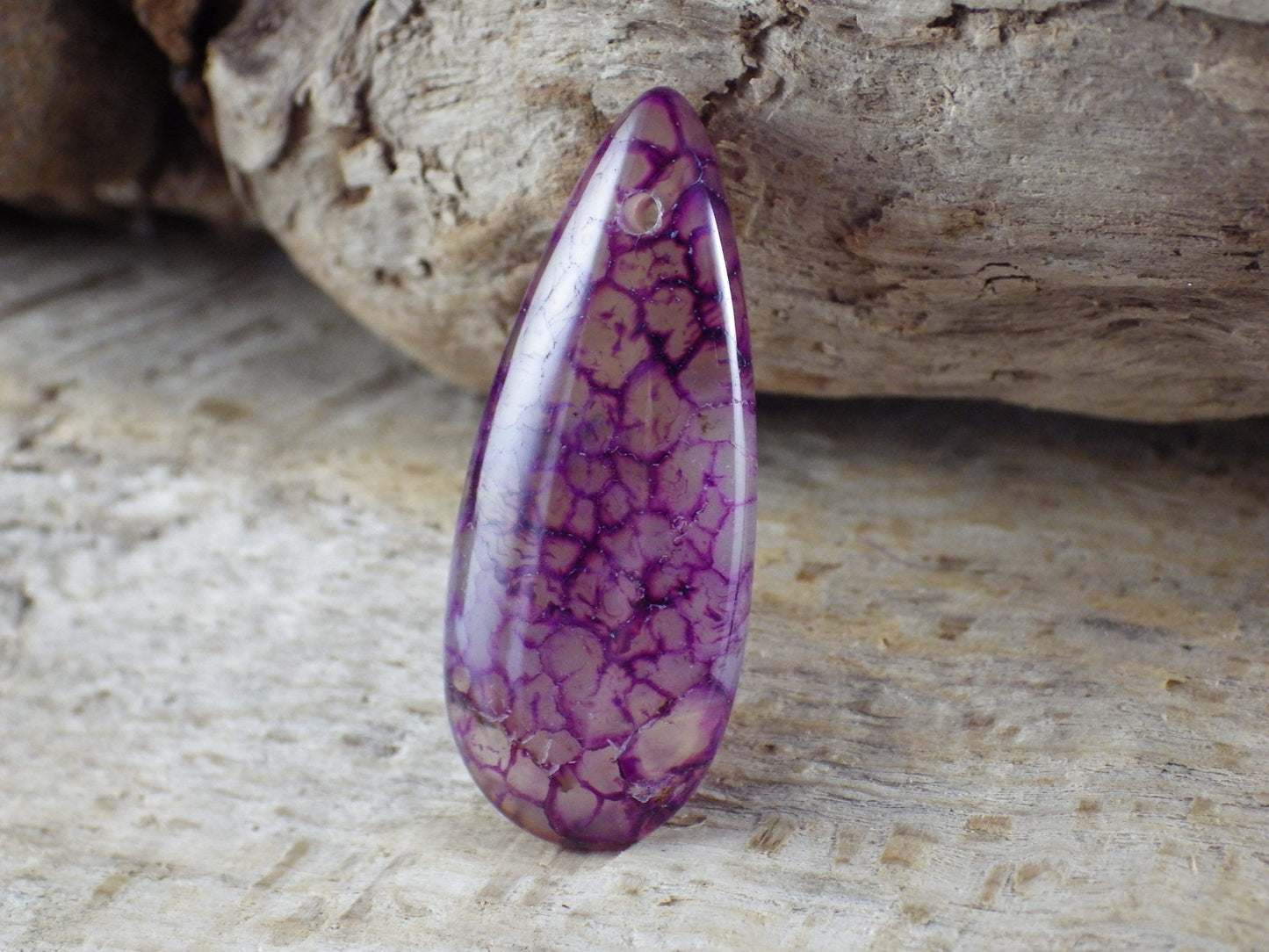 Purple Dragons Vein Agate Pendant 35x15mm, Semi Precious Gemstone, Flat Backed Teardrop Pendant, Jewelry Making Supplies, A7