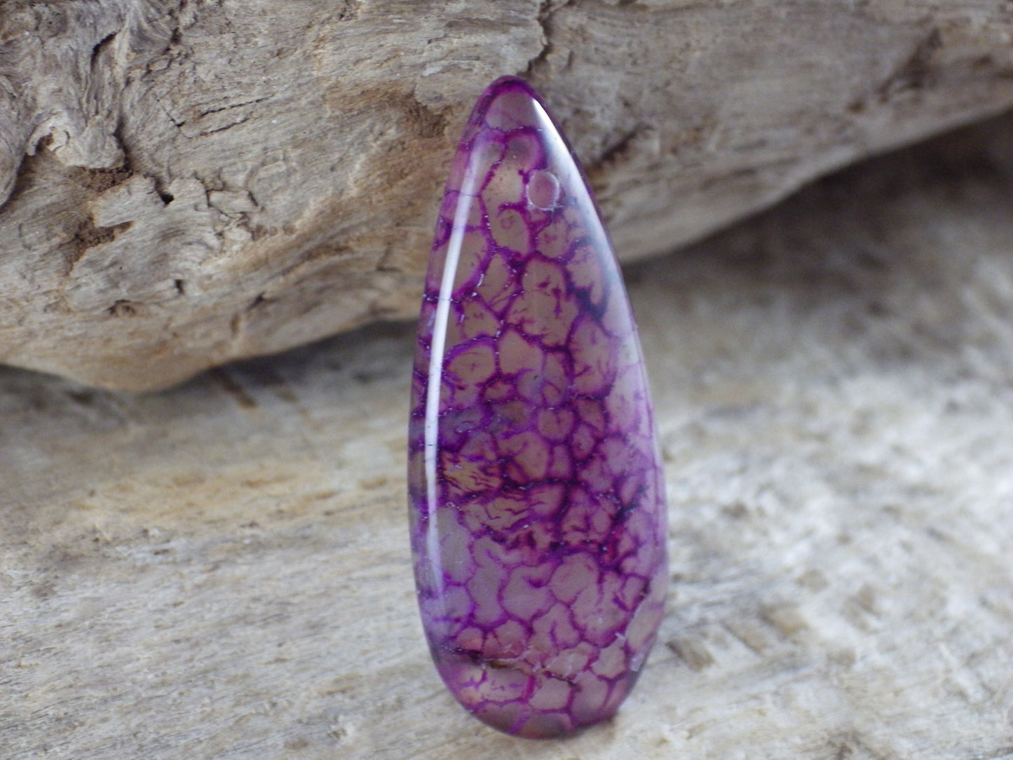 Purple Dragons Vein Agate Pendant 35x15mm, Semi Precious Gemstone, Flat Backed Teardrop Pendant, Jewelry Making Supplies, A7