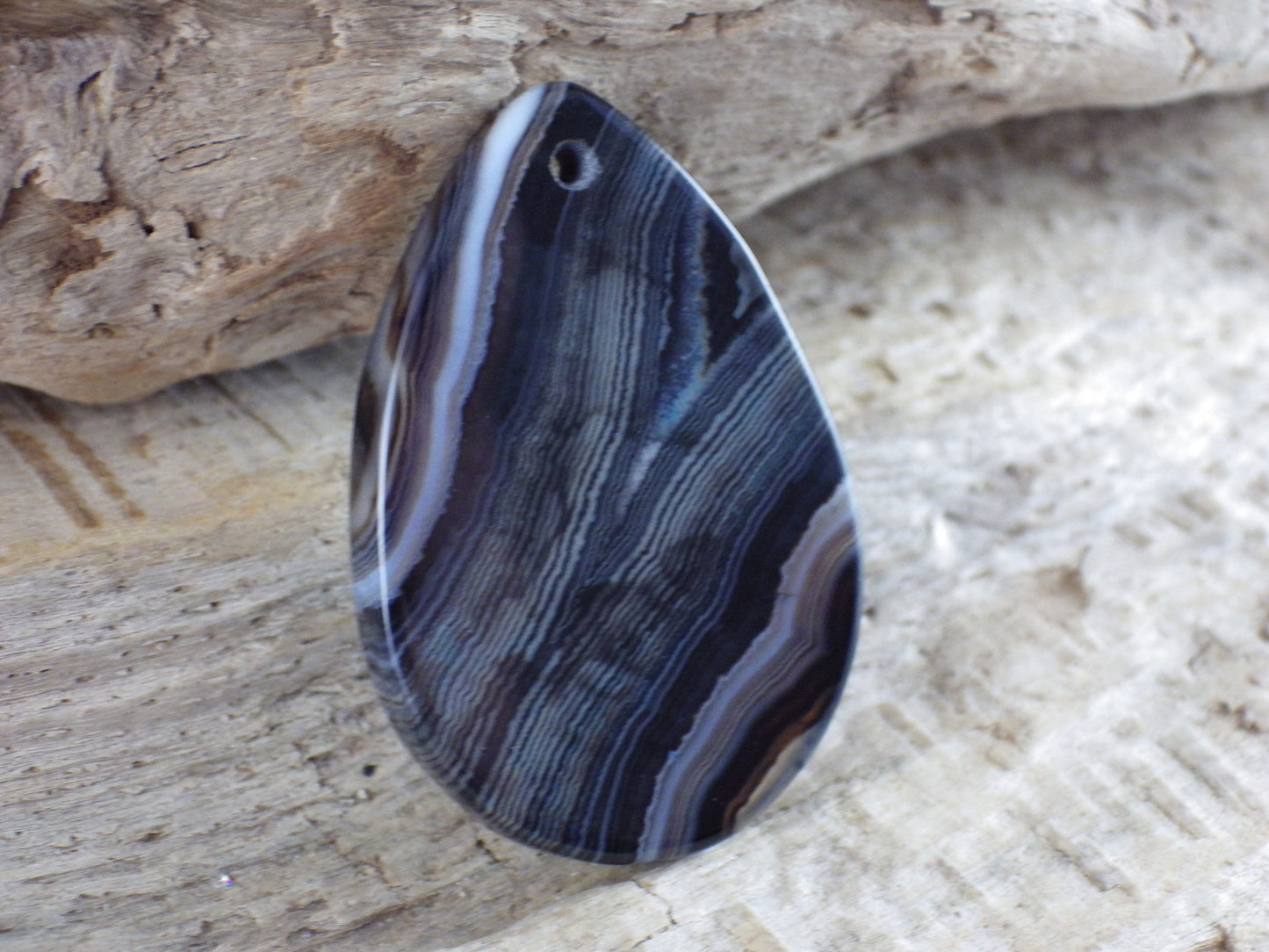 Onyx Agate Flat Back Teardrop Pendant, 41x28mm Semi Precious Gemstone, Top Drilled Necklace Pendant Loose Stone, Jewelry Making Supplies N5