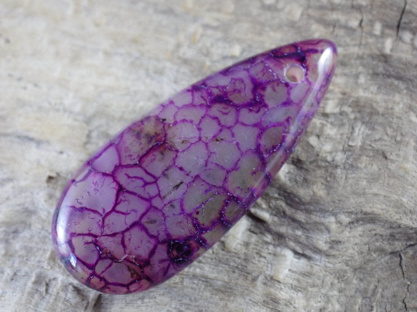 Purple Dragons Vein Agate Pendant 35x15mm, Semi Precious Gemstone, Flat Backed Teardrop Pendant, Jewelry Making Supplies, A7