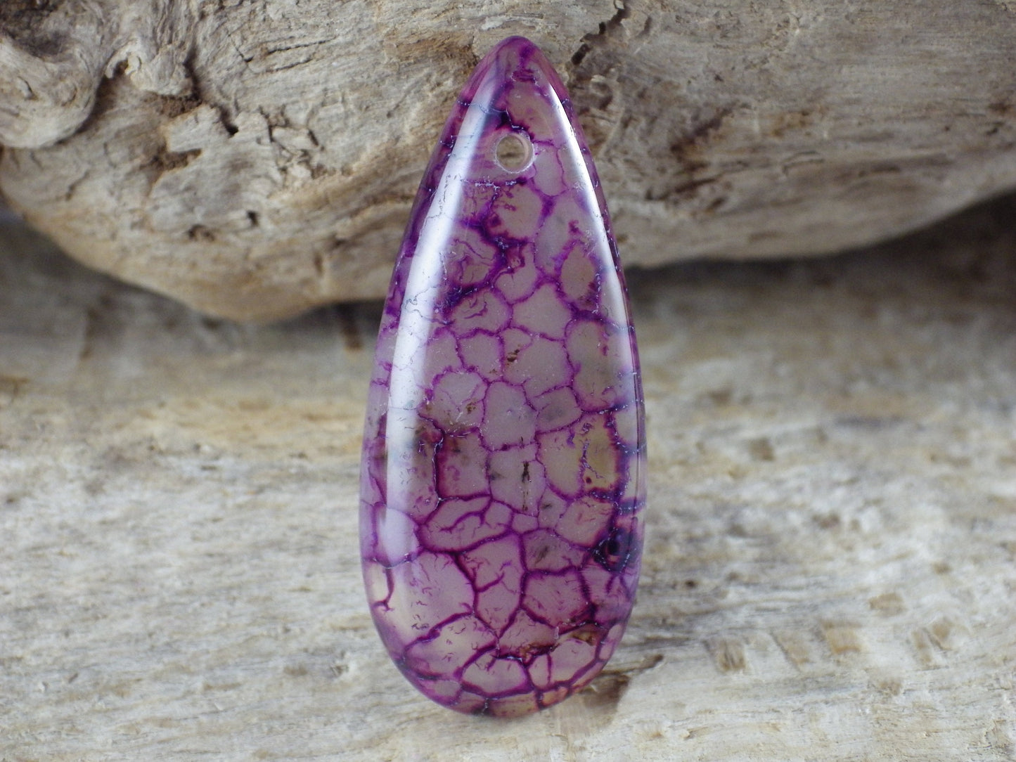 Purple Dragons Vein Agate Pendant 35x15mm, Semi Precious Gemstone, Flat Backed Teardrop Pendant, Jewelry Making Supplies, A7