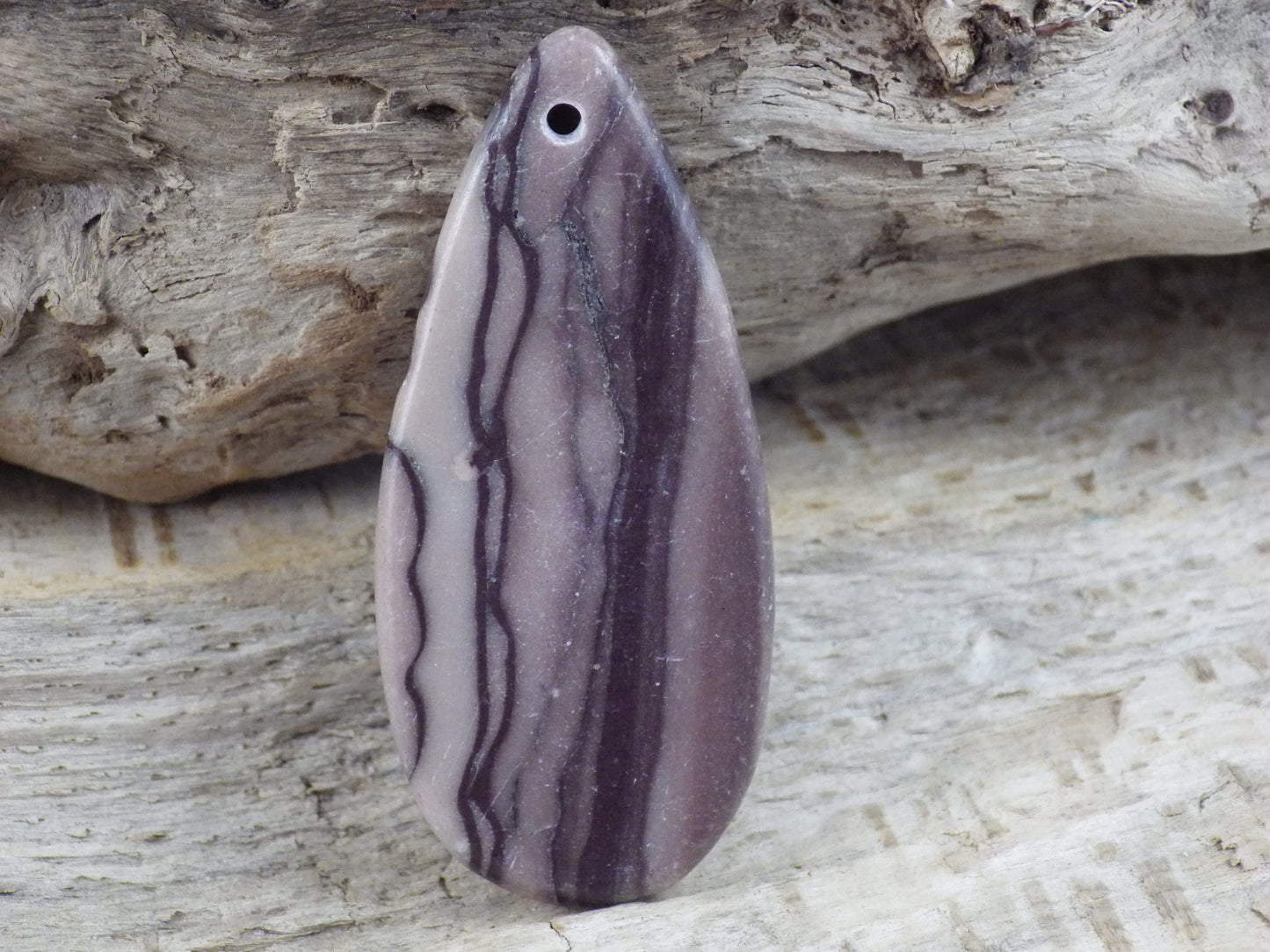 Jasper Cabochon Pendant, Semi Precious Gemstone 51x23mm, Flat Backed Teardrop, Top Drilled Stone, Jewelry Supplies UK Seller N3