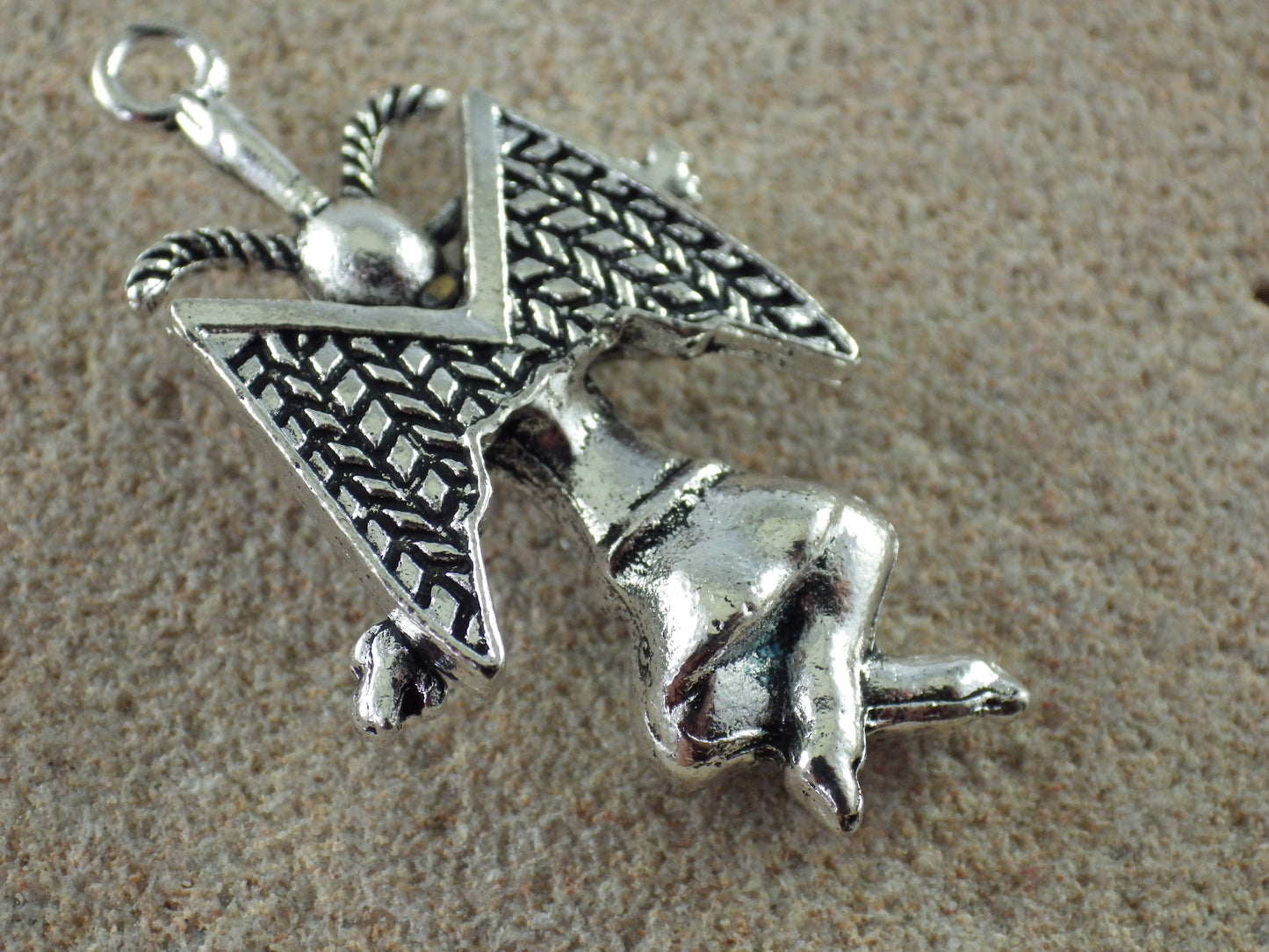 Large 3D Silver Baphomet Charm Pendant 44x28mm, Pagan Occult Deity Necklace Pendants, Religious Symbol Jewellery Making Supplies, UK Shop F1