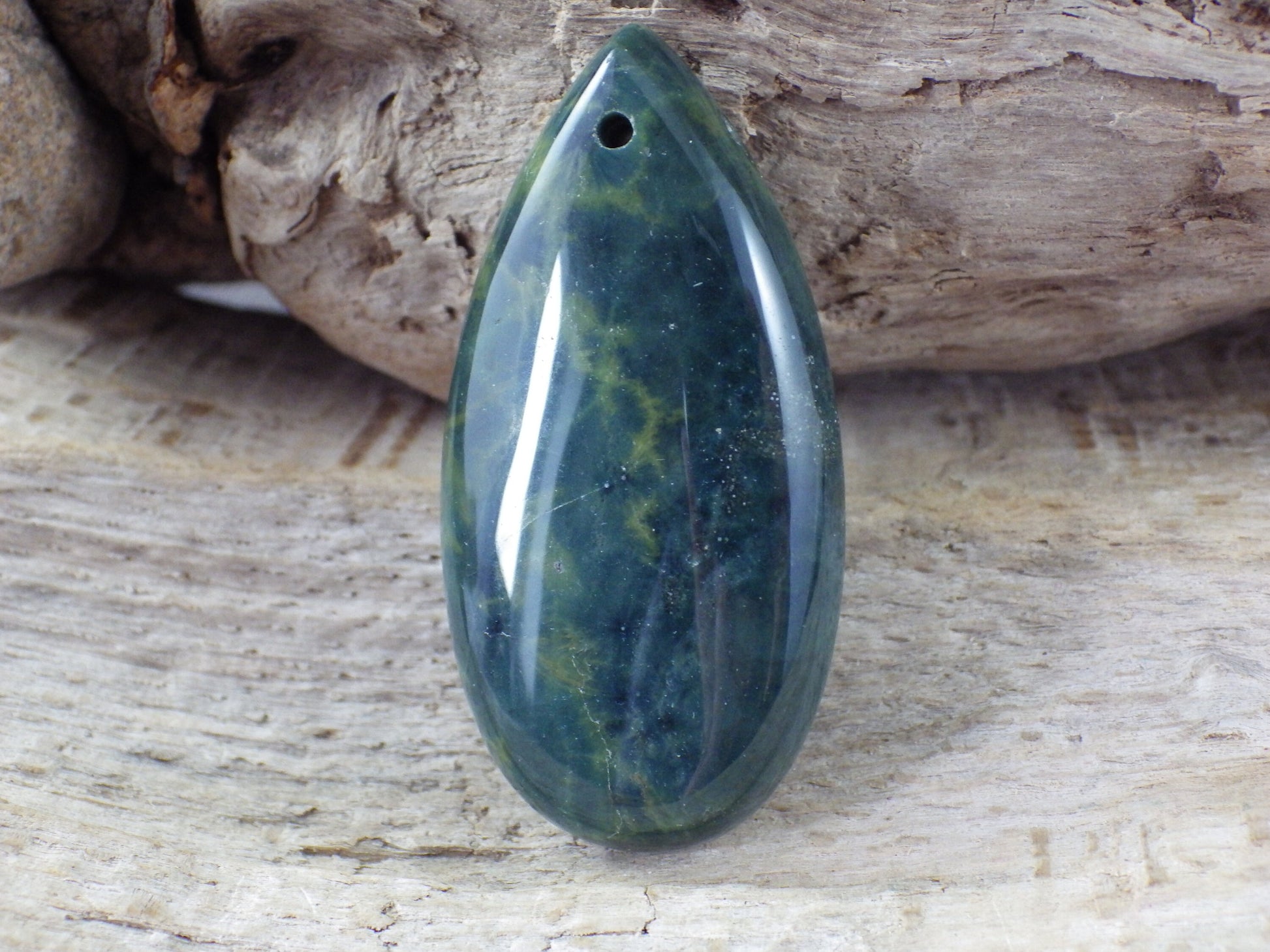 Jasper & Pyrite Teardrop Pendant 48x30mm H3