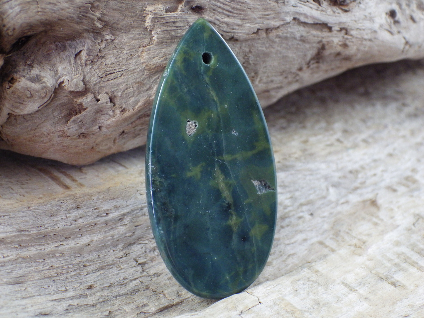 Jasper & Pyrite Teardrop Pendant 48x30mm H3