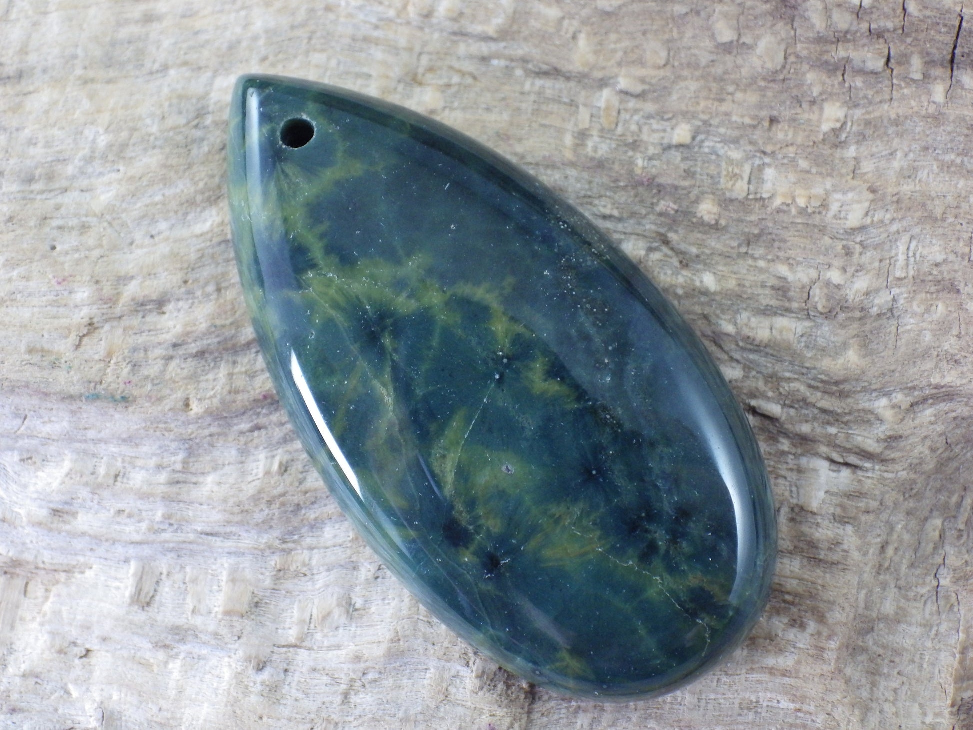 Jasper & Pyrite Teardrop Pendant 48x30mm H3