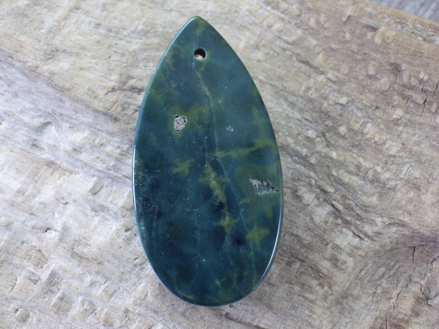 Jasper & Pyrite Teardrop Pendant 48x30mm H3