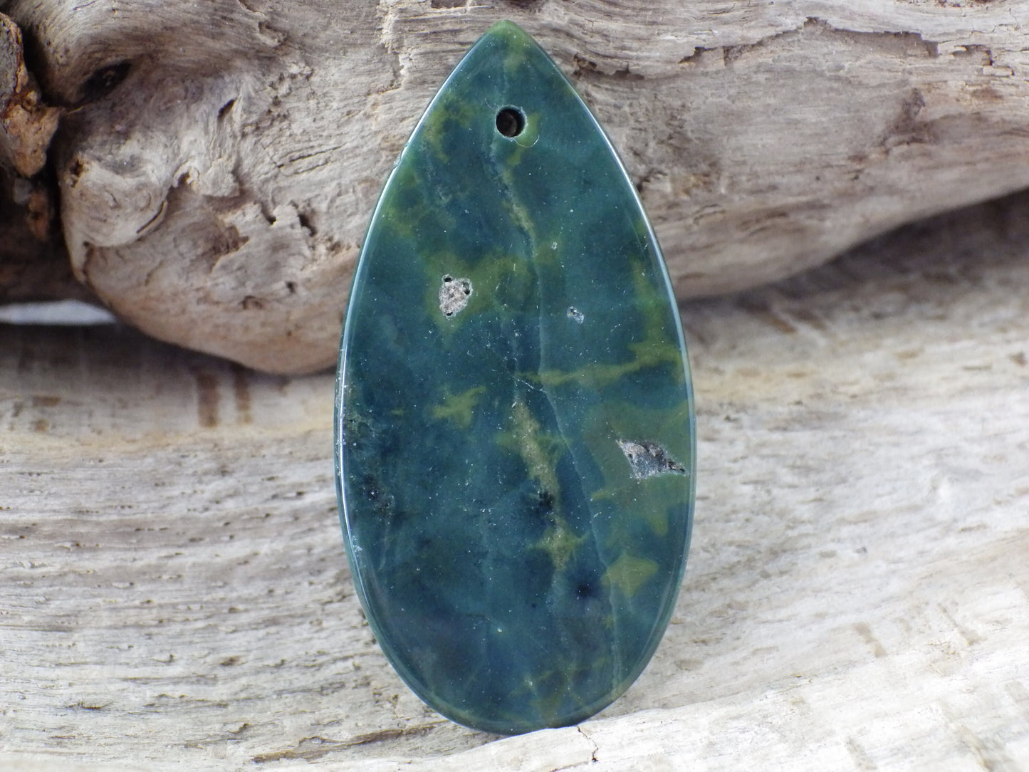 Jasper & Pyrite Teardrop Pendant 48x30mm H3