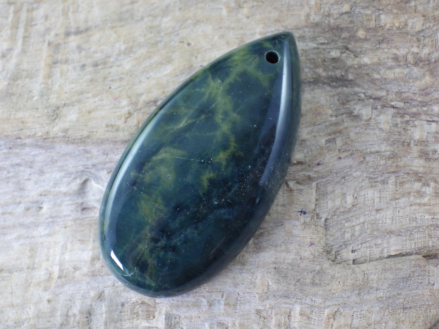 Jasper & Pyrite Teardrop Pendant 48x30mm H3